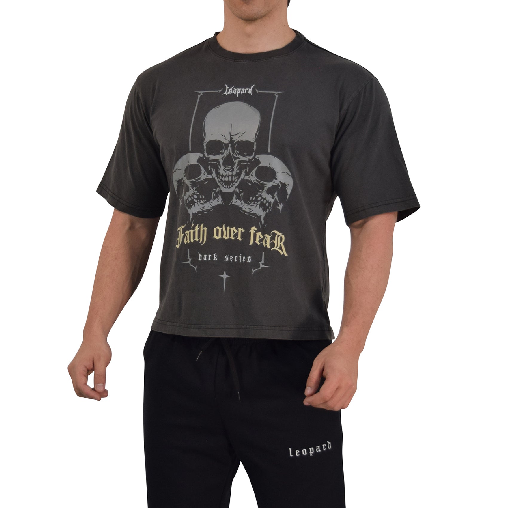 Playera Boxy | Oversized Fit Dark Series Faith Over Fear Pigment