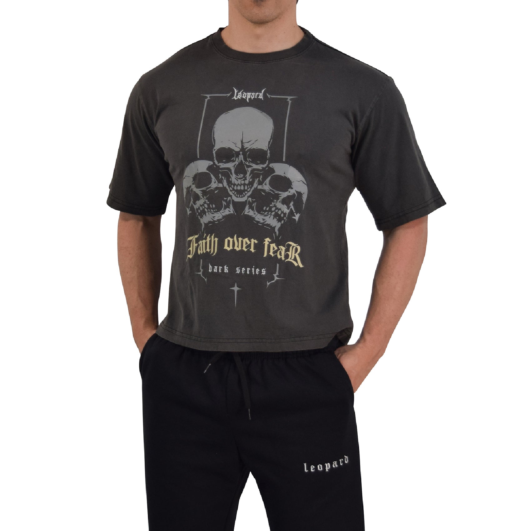 Playera Boxy | Oversized Fit Dark Series Faith Over Fear Pigment