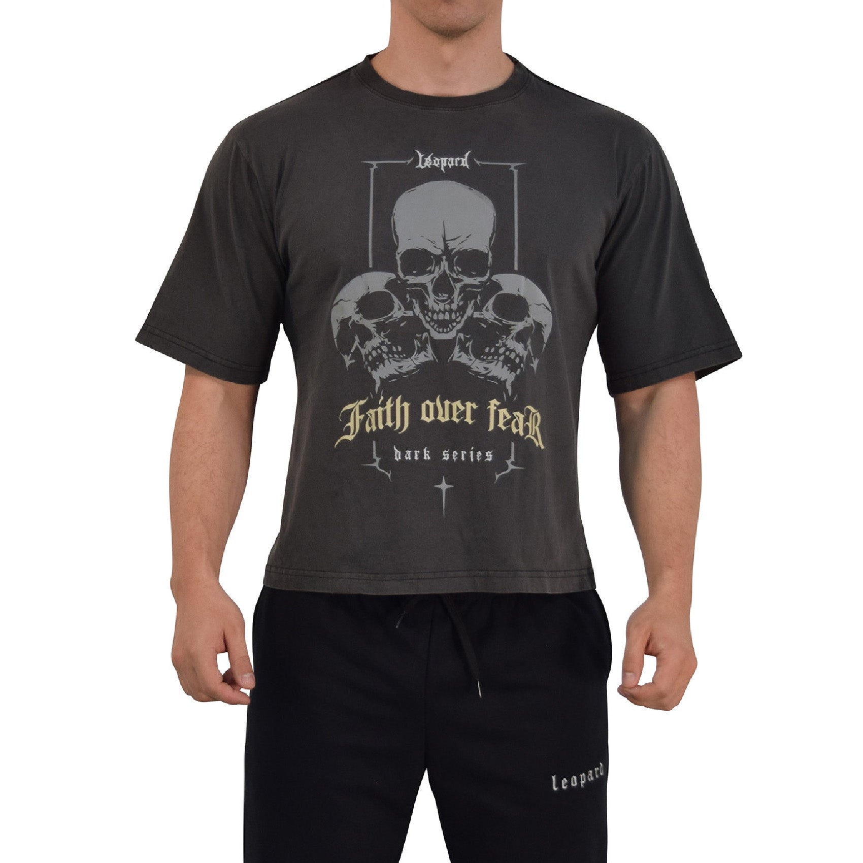 Playera Boxy | Oversized Fit Dark Series Faith Over Fear Pigment
