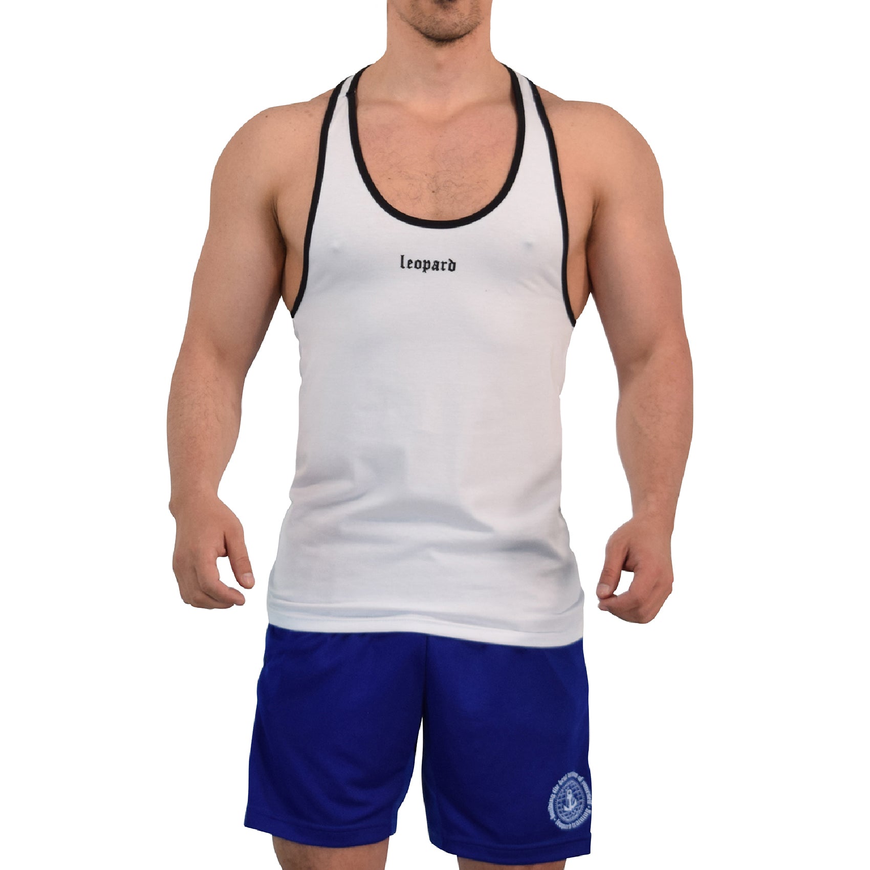 Stringer Tank Powerhouse White 3D Logo Black