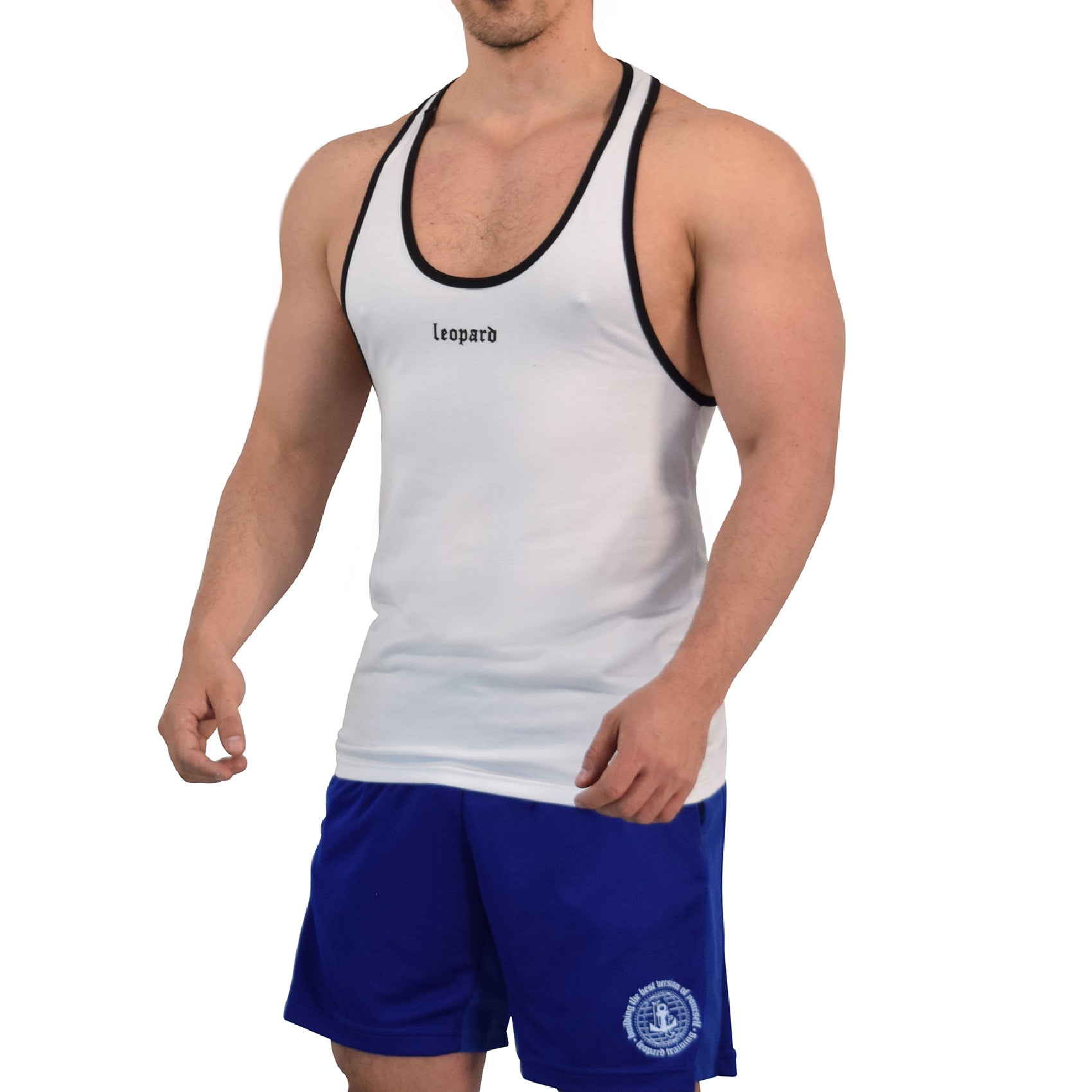 Stringer Tank Powerhouse White 3D Logo Black
