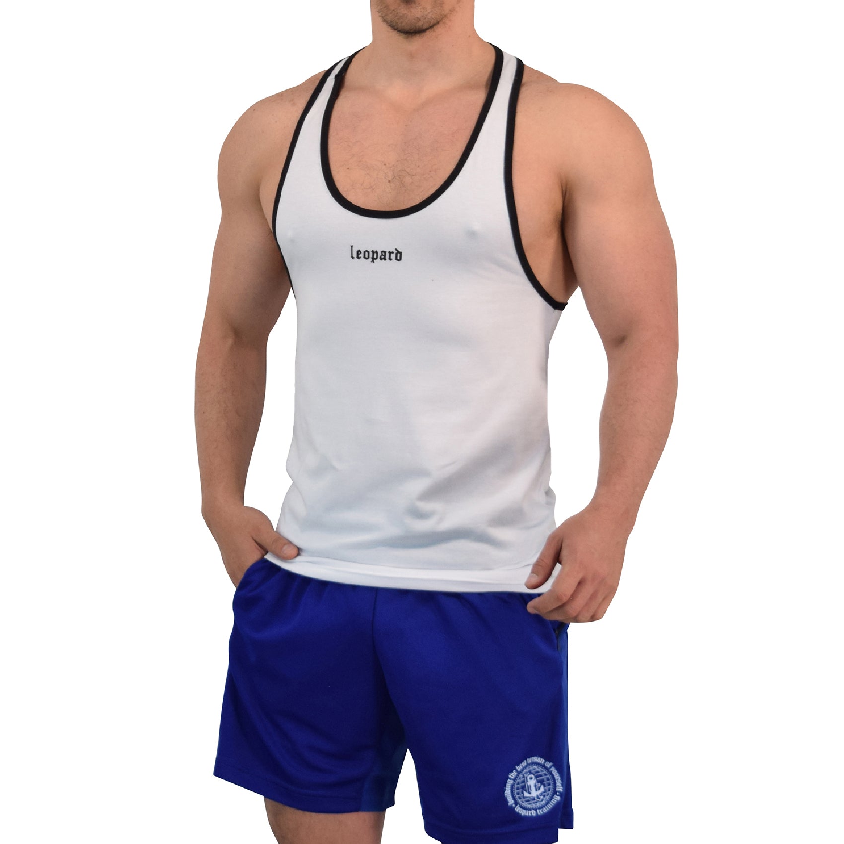 Stringer Tank Powerhouse White 3D Logo Black