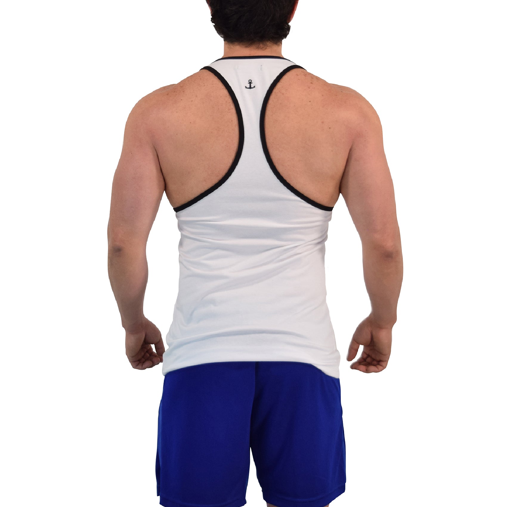 Stringer Tank Powerhouse White 3D Logo Black