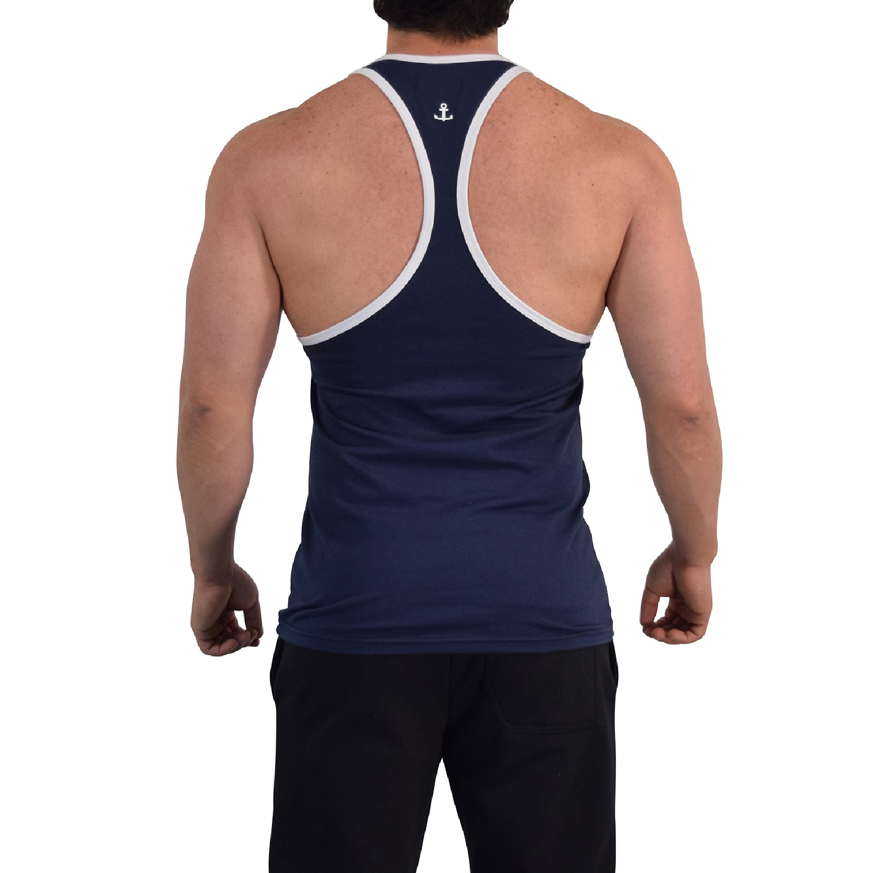 Stringer Tank Powerhouse Navy 3D Logo White