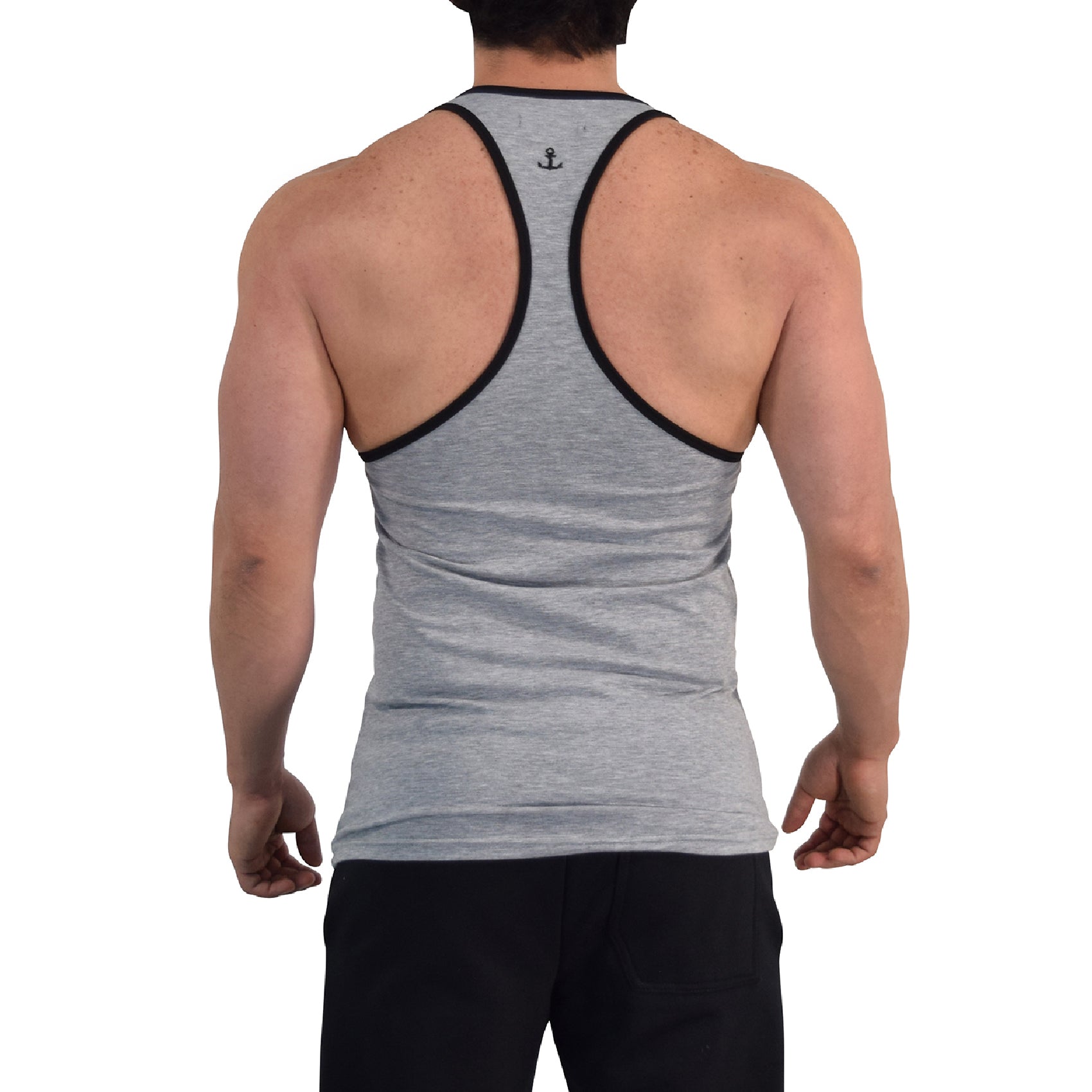 Stringer Tank Powerhouse Light Gray 3D Logo Black