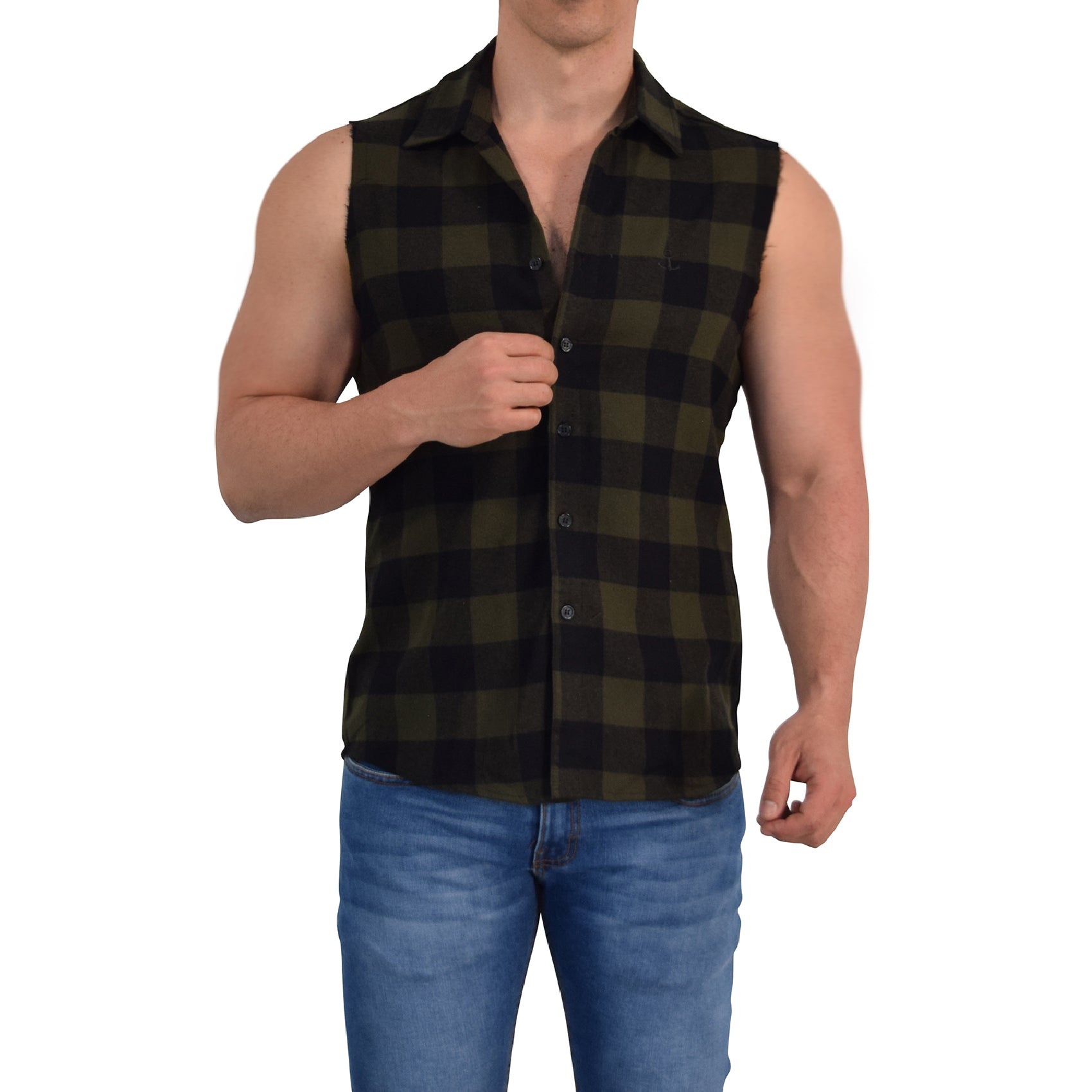 Camisa Flannel Cutoff Shirt Army Green