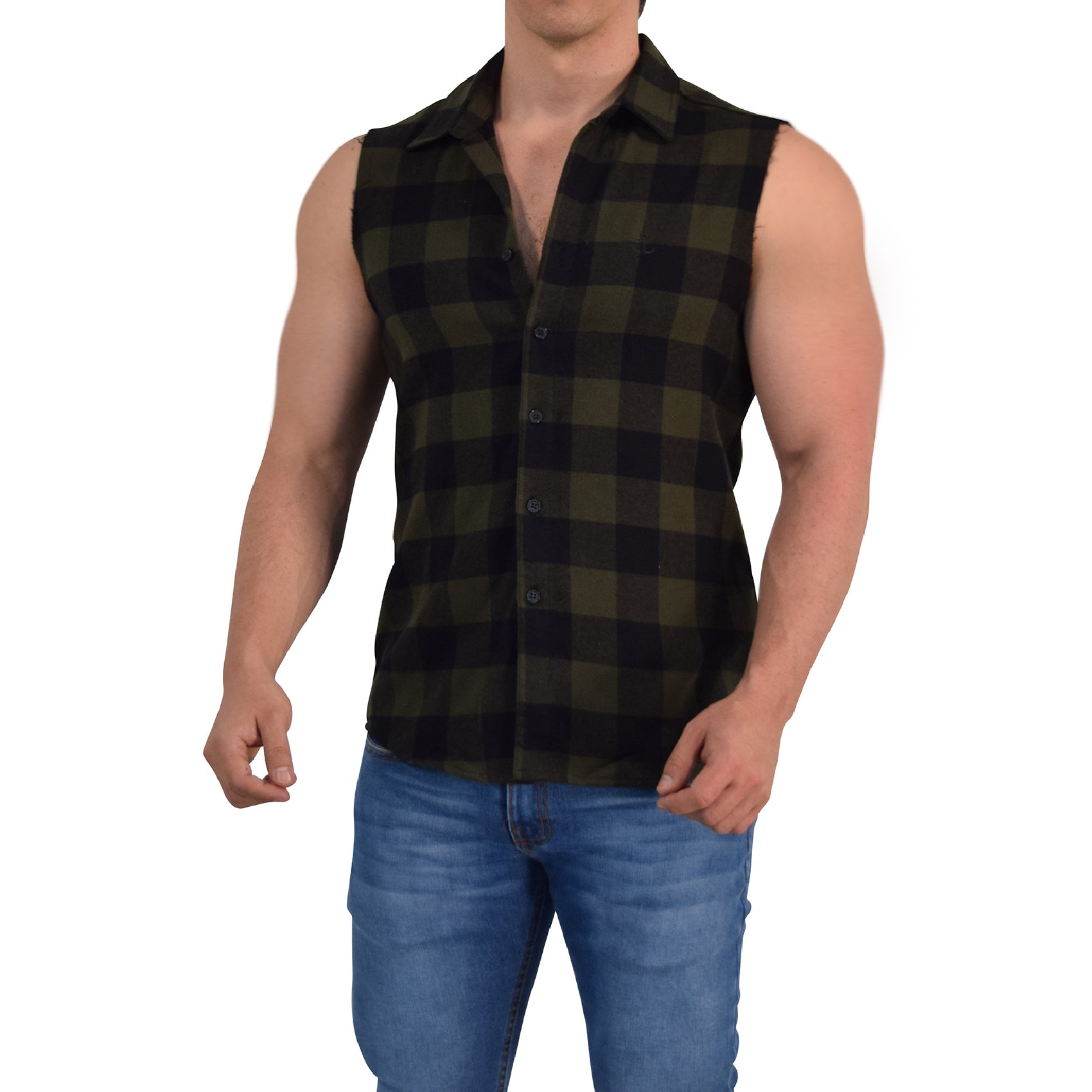 Camisa Flannel Cutoff Shirt Army Green