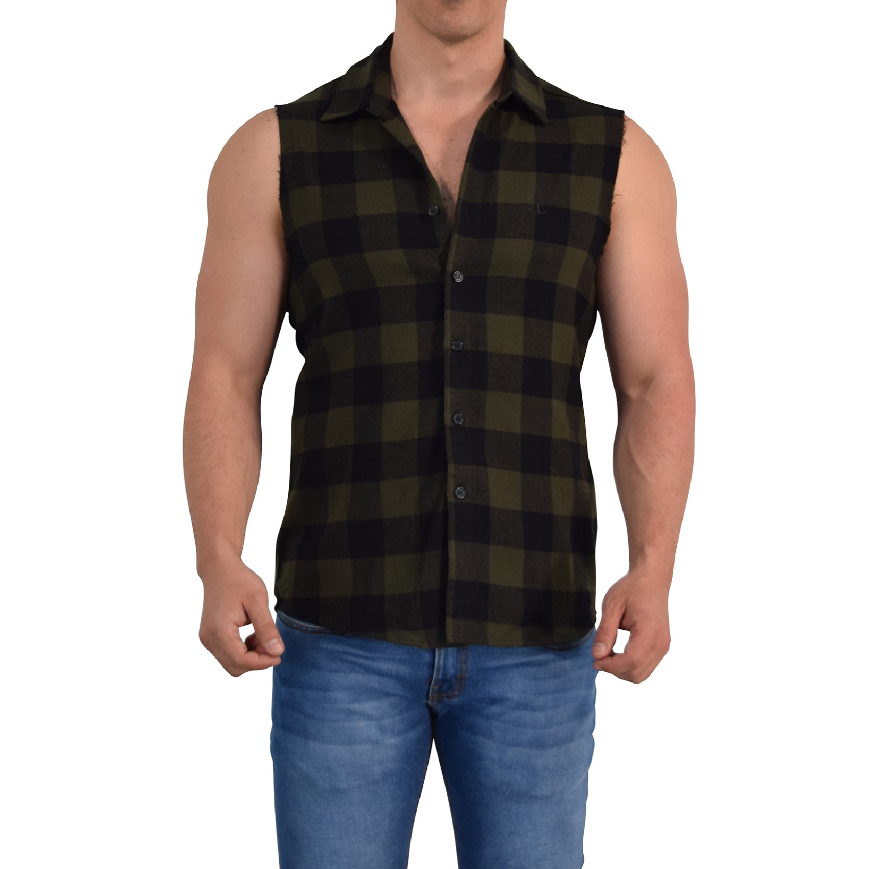 Camisa Flannel Cutoff Shirt Army Green