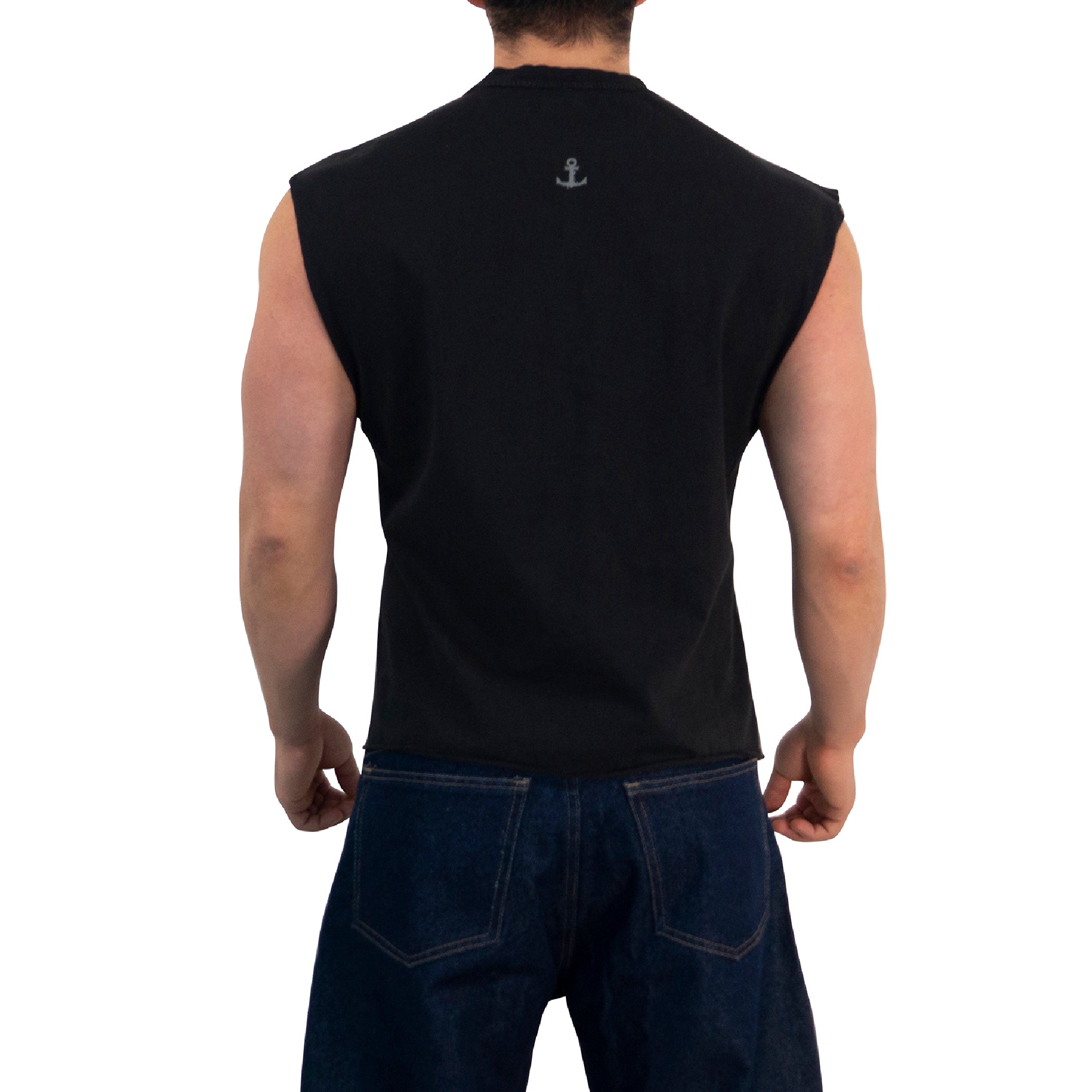 Playera Sleeveless Boxy | Oversized Fit Dark Series Leopard Pigment Black