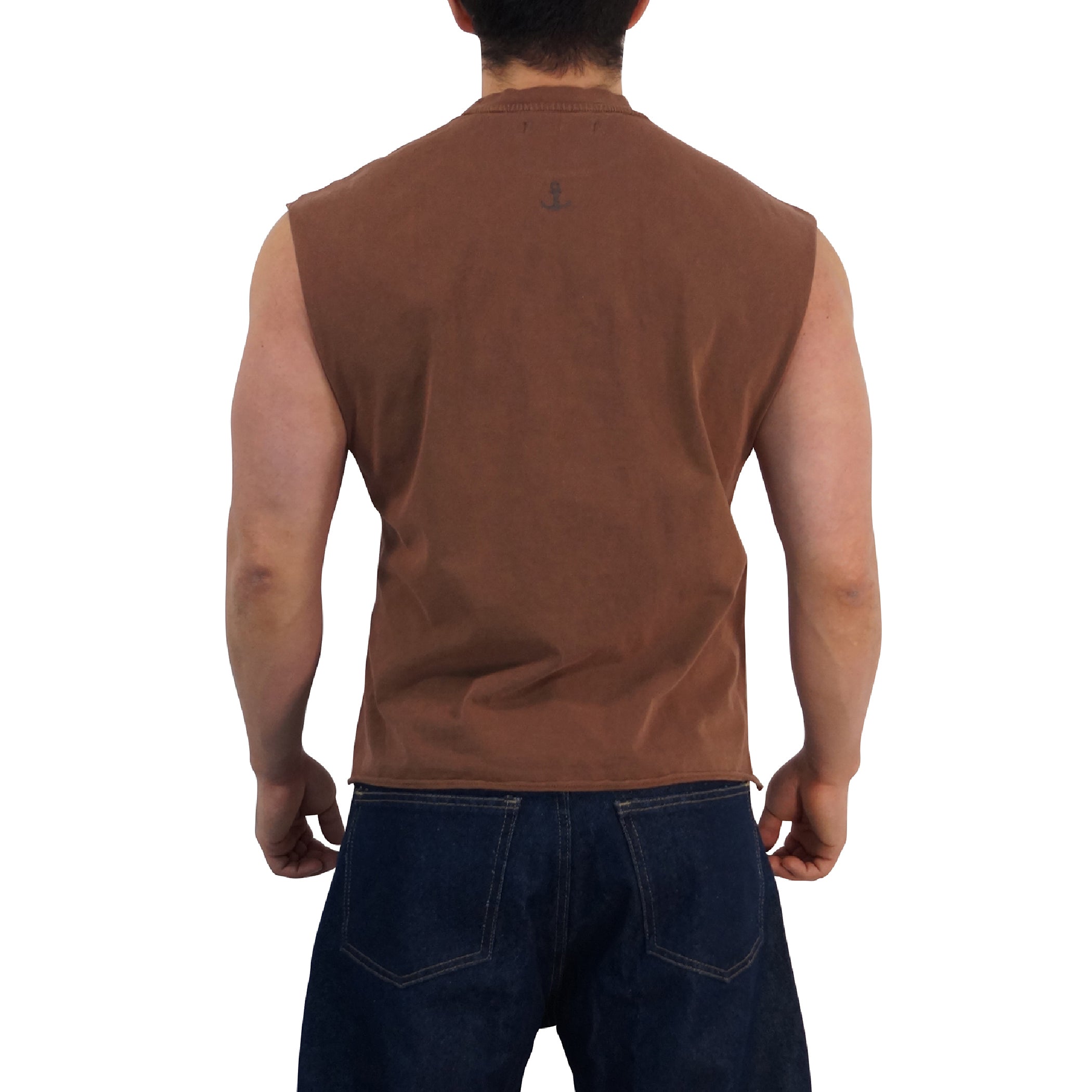 Playera Sleeveless Boxy | Oversized Fit Dark Series Leopard Pigment Brown