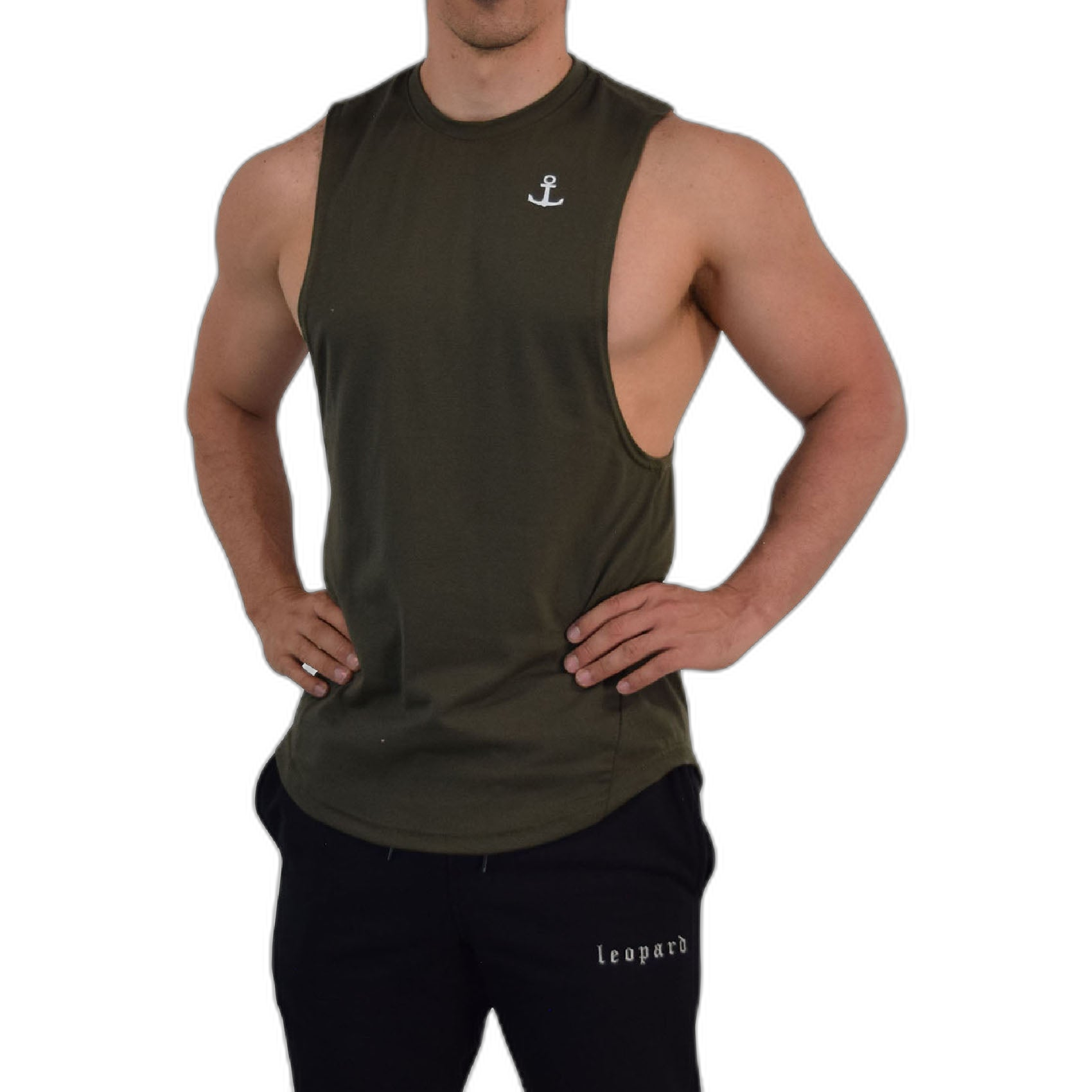 Element Sleeveless Tee Olive Anchor Logo