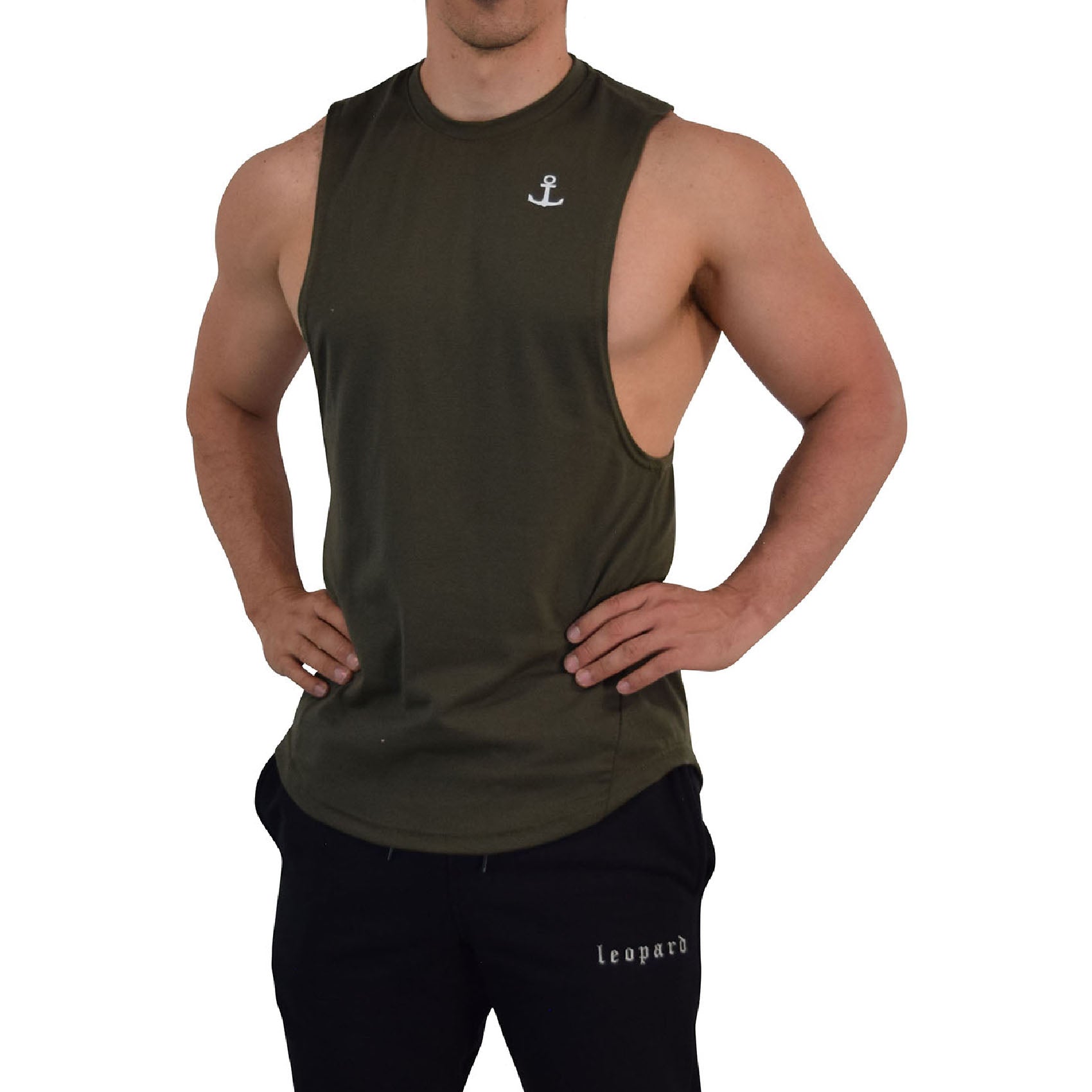 Element Sleeveless Tee Olive Anchor Logo