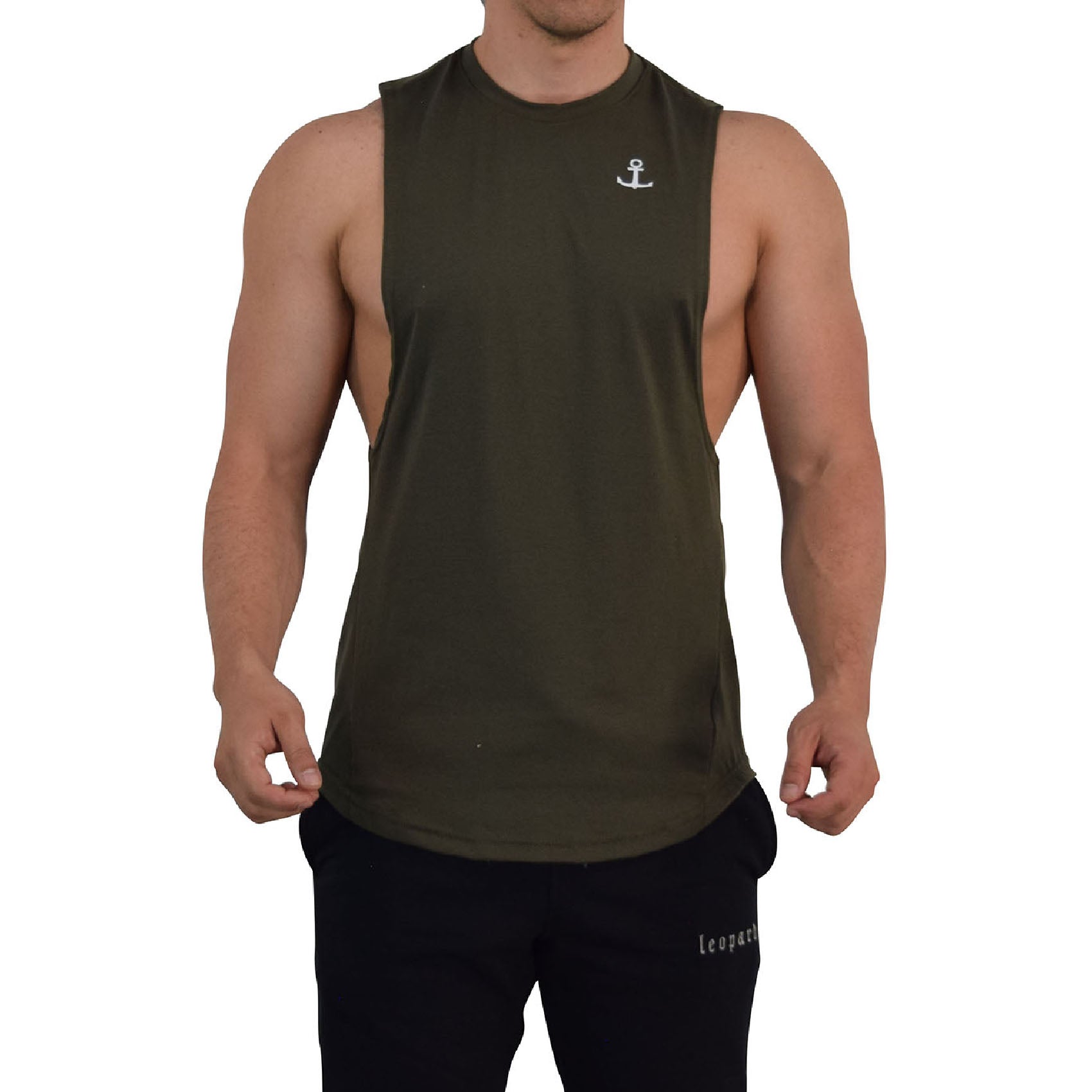 Element Sleeveless Tee Olive Anchor Logo
