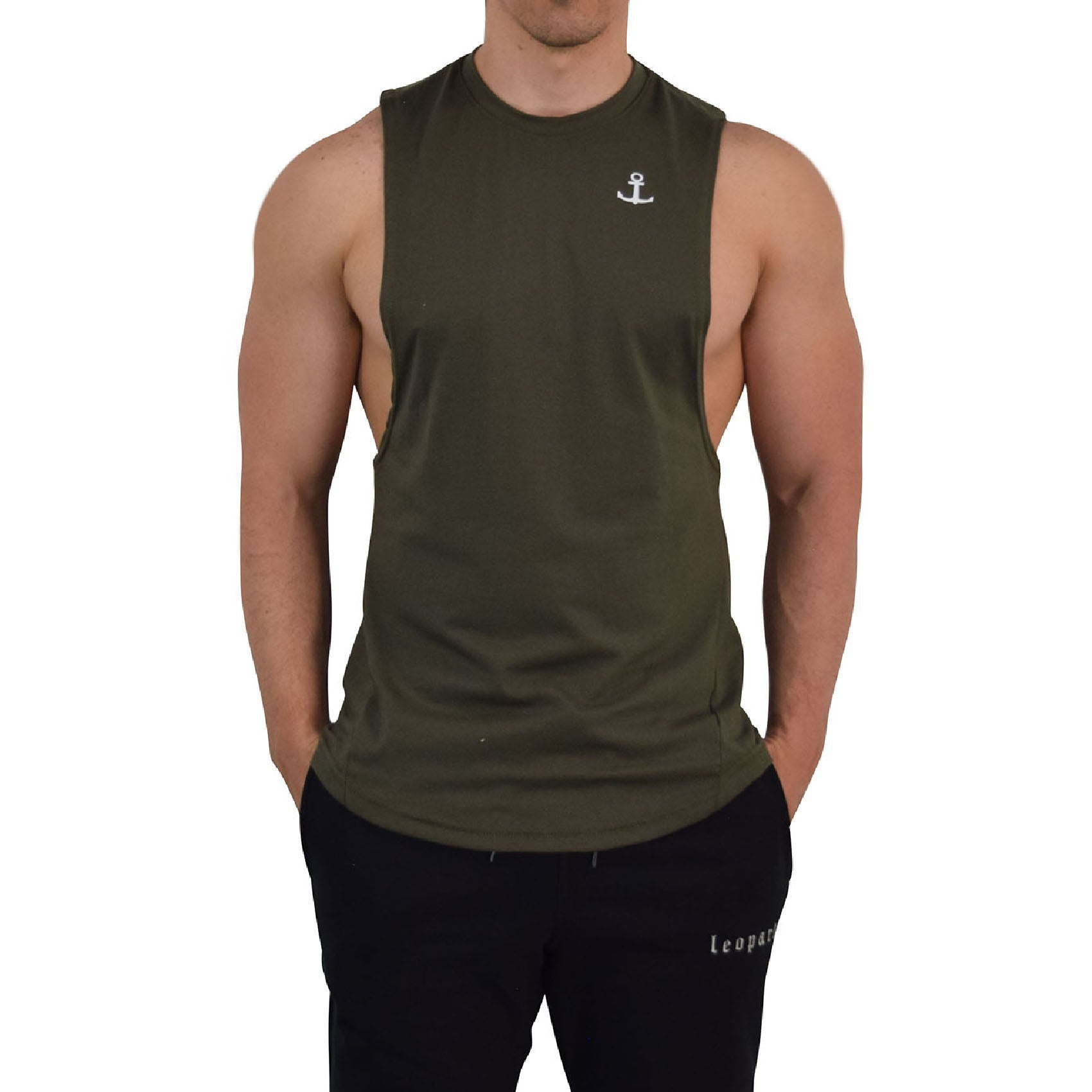 Element Sleeveless Tee Olive Anchor Logo