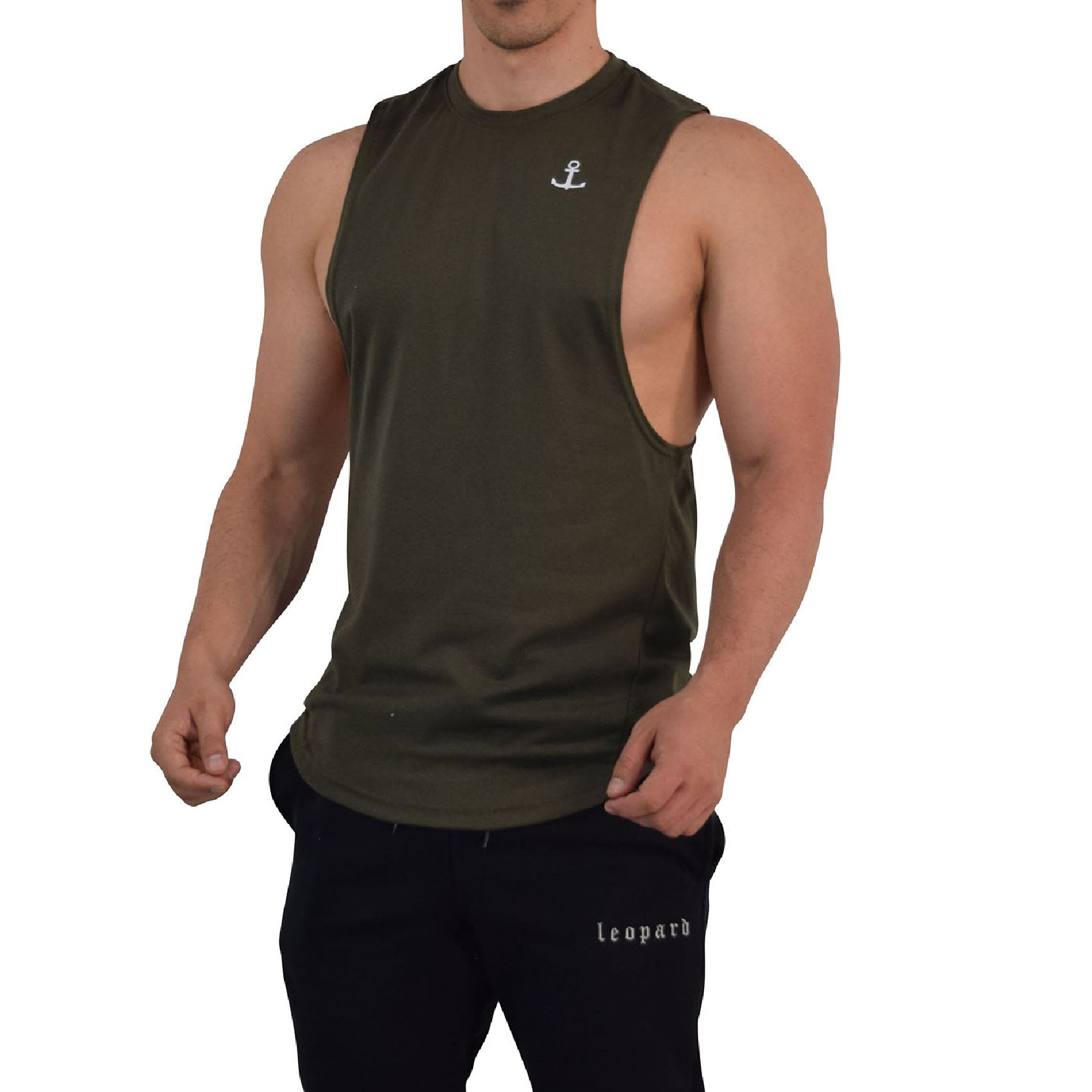 Element Sleeveless Tee Olive Anchor Logo