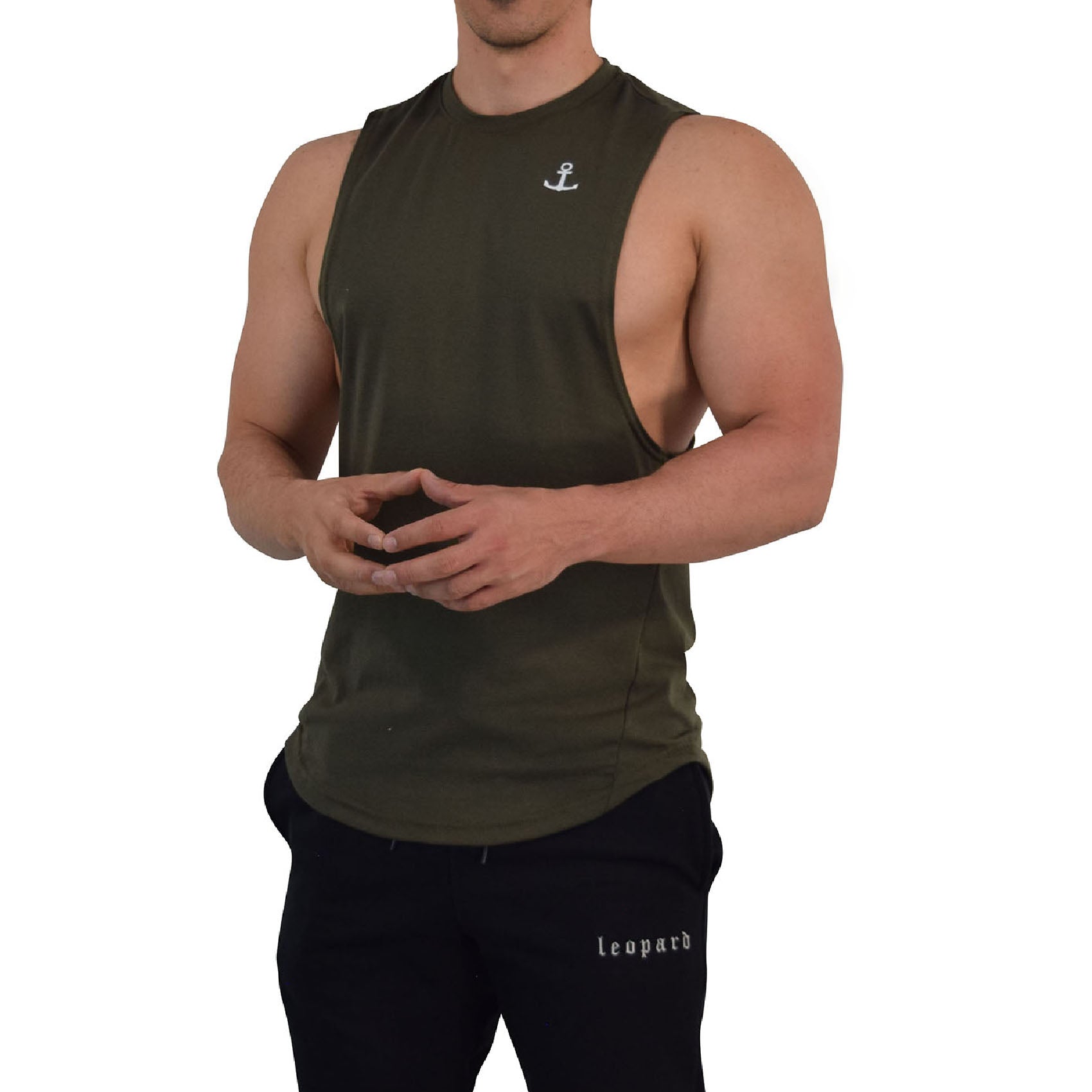 Element Sleeveless Tee Olive Anchor Logo
