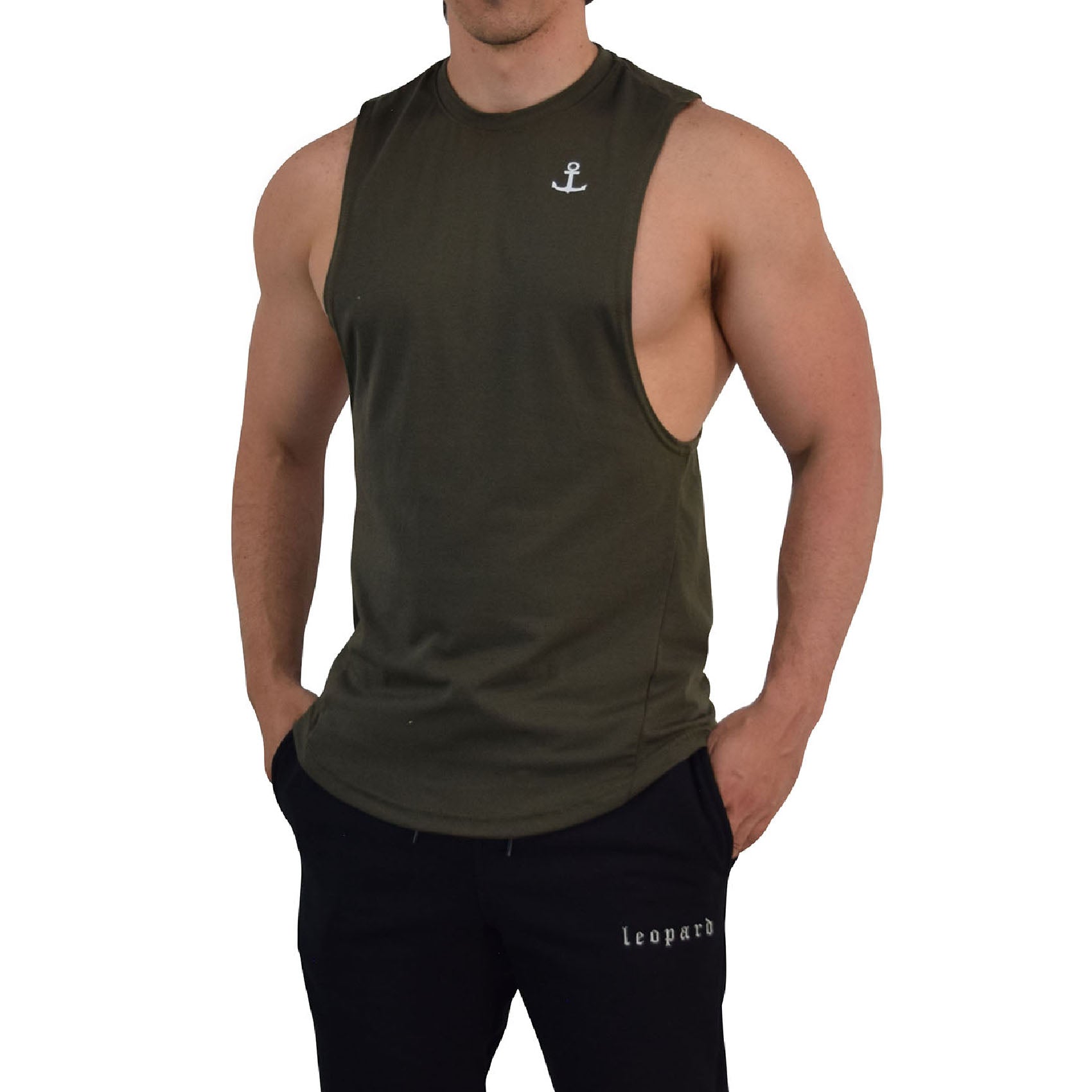 Element Sleeveless Tee Olive Anchor Logo