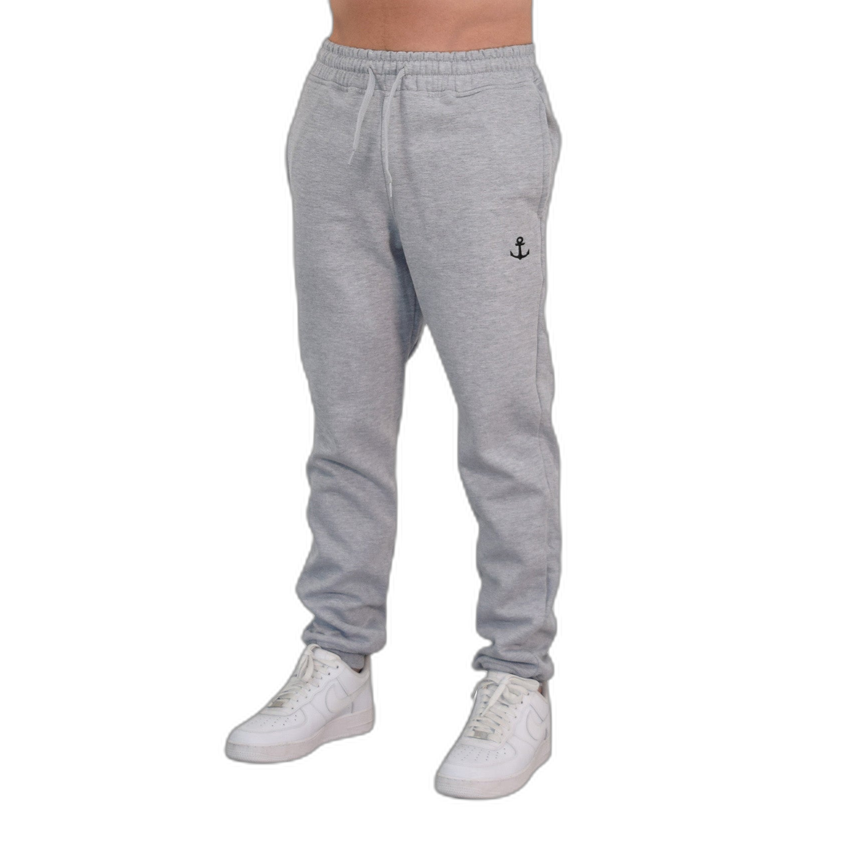 Chillout Fleece Jogger Light Gray Black Logo