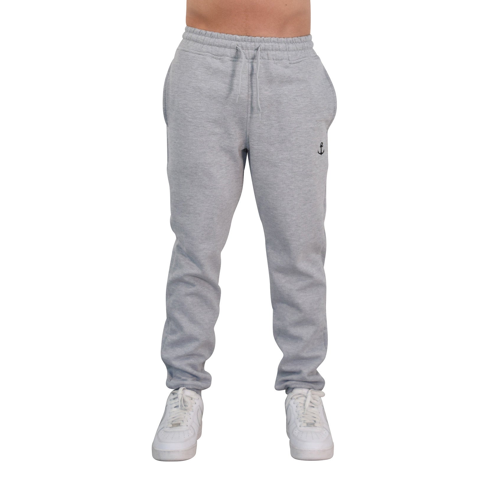 Chillout Fleece Jogger Light Gray Black Logo