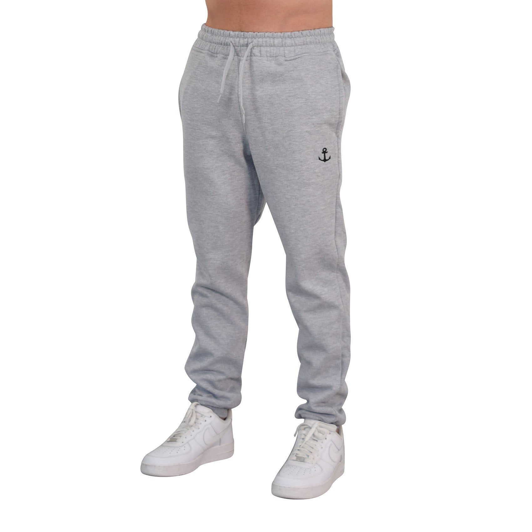 Chillout Fleece Jogger Light Gray Black Logo