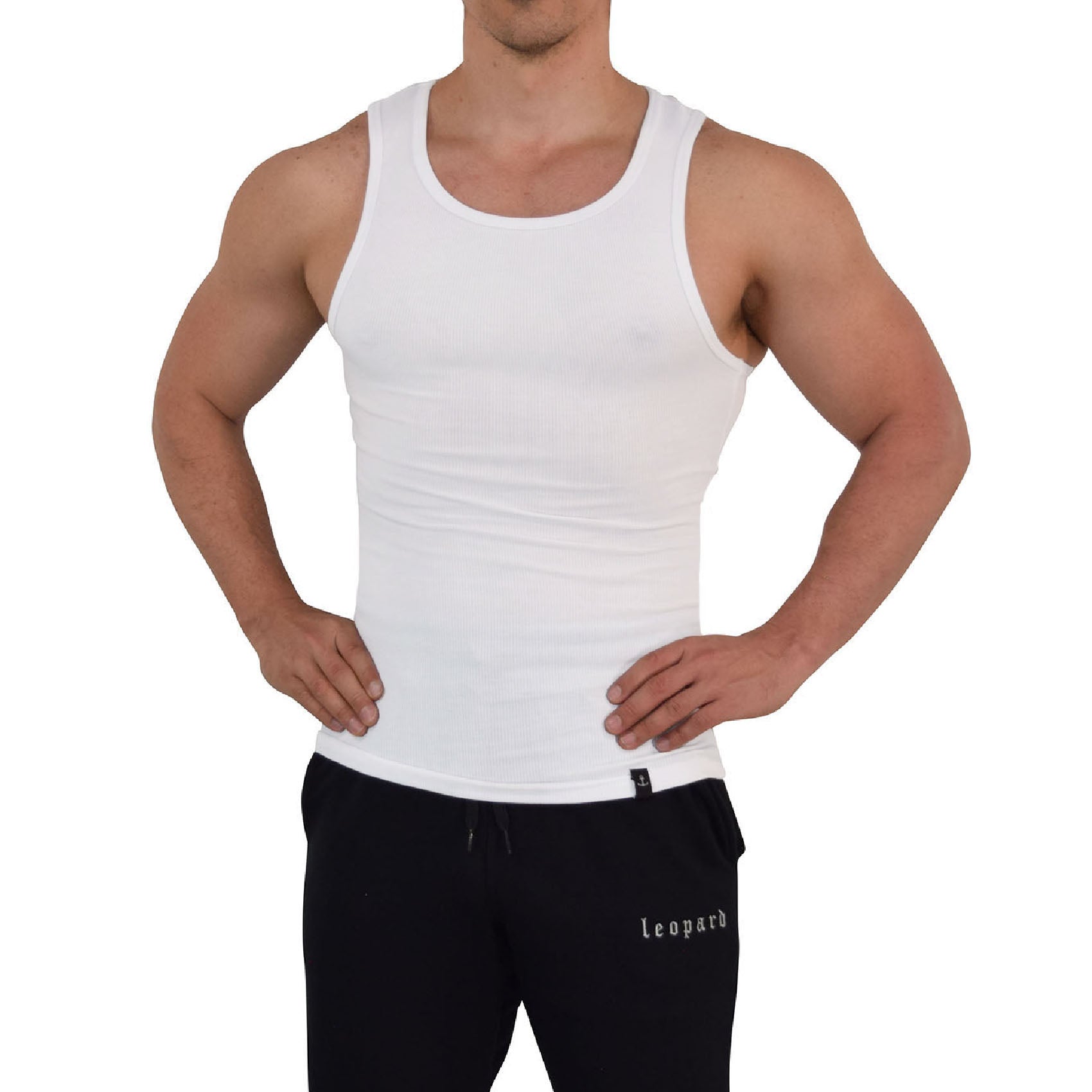 Muscle Ribbed Tank White