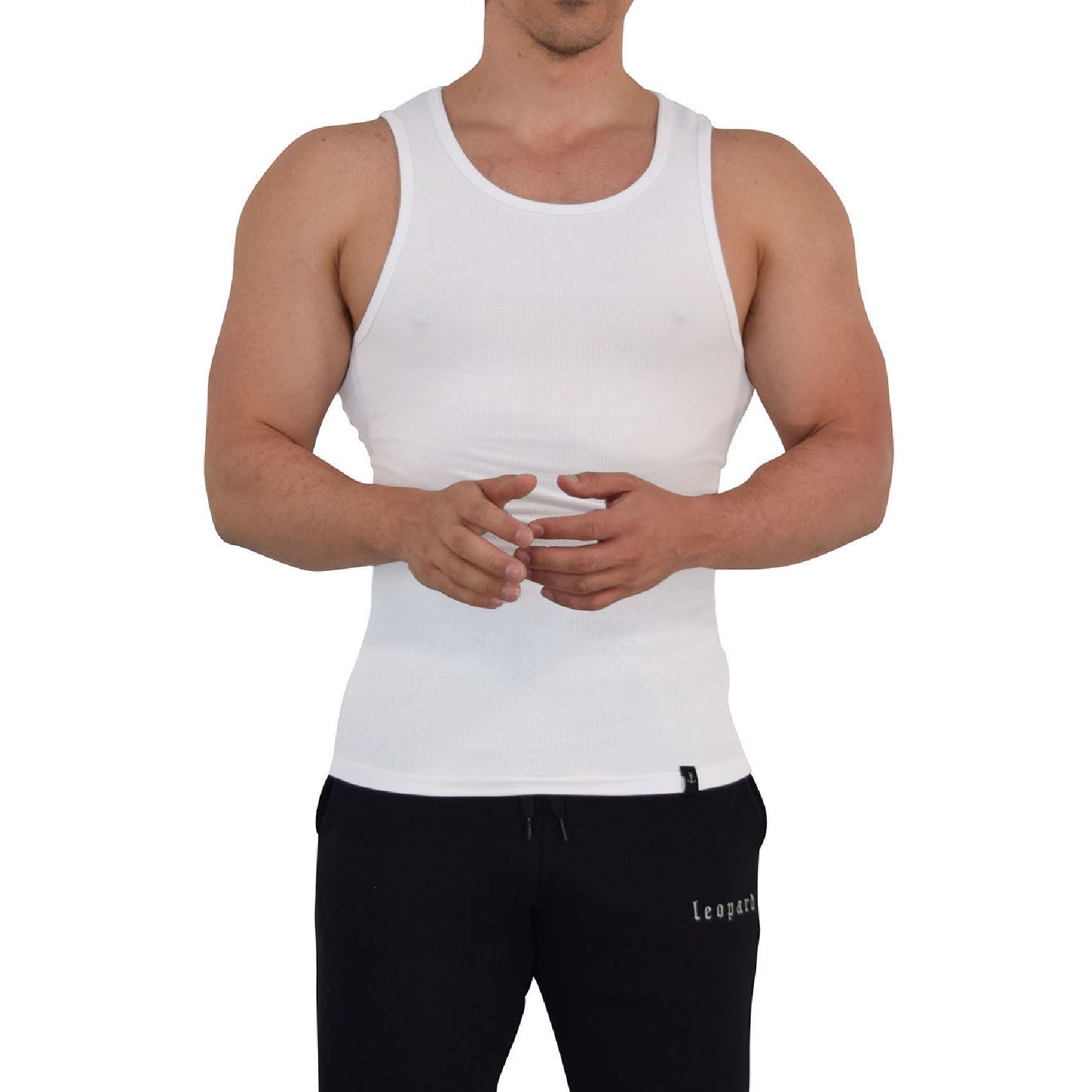 Muscle Ribbed Tank White