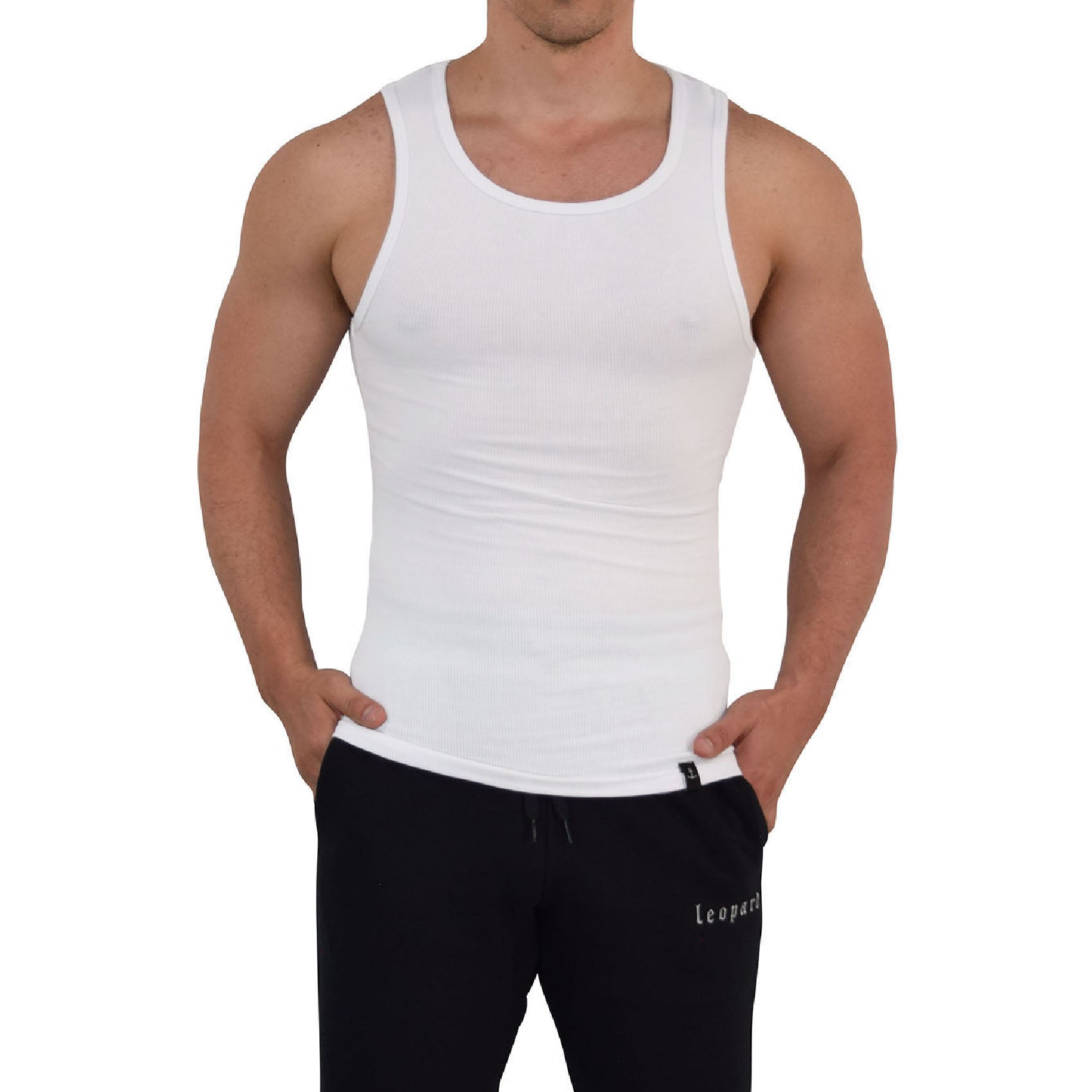 Muscle Ribbed Tank White