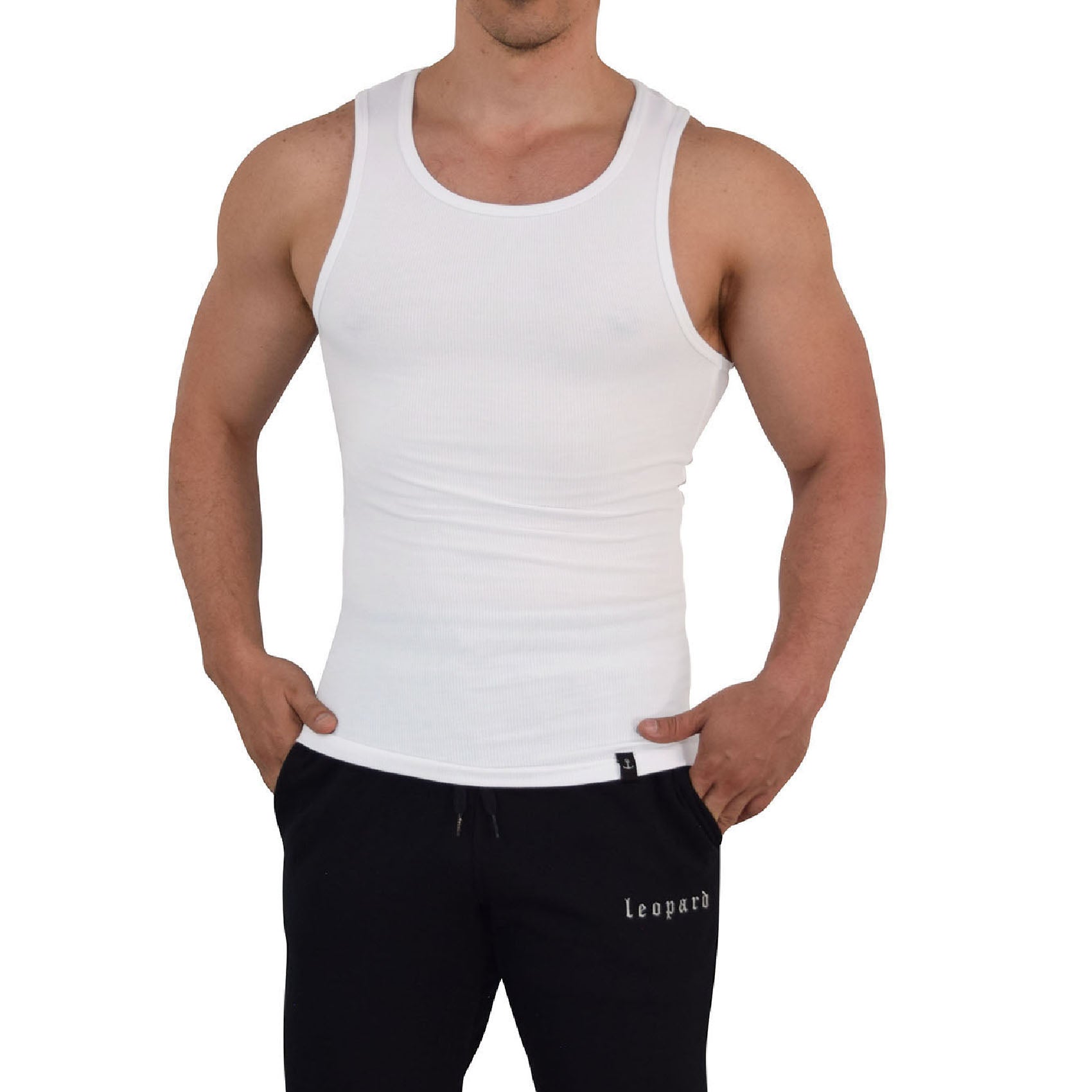 Muscle Ribbed Tank White