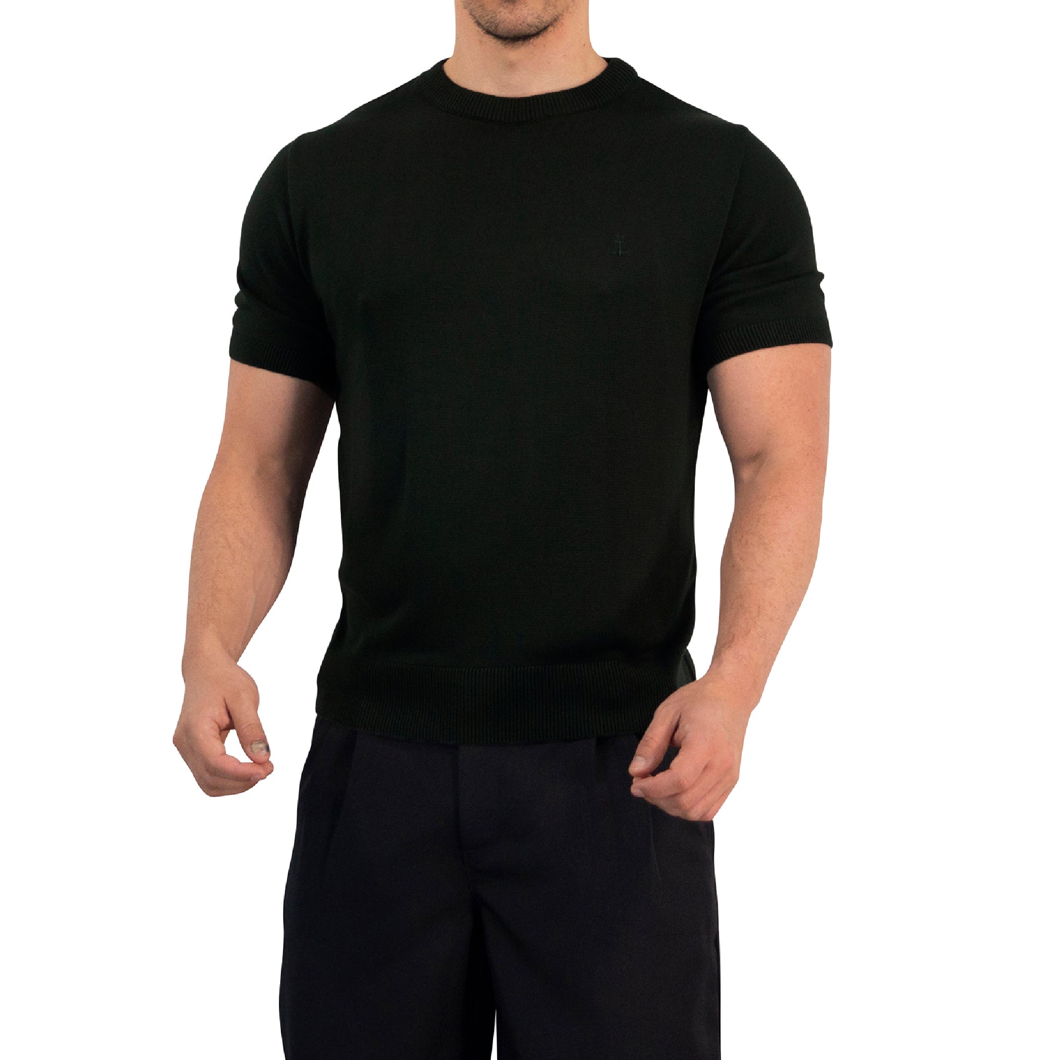 Zipped Short Sleeve Polo Full Black