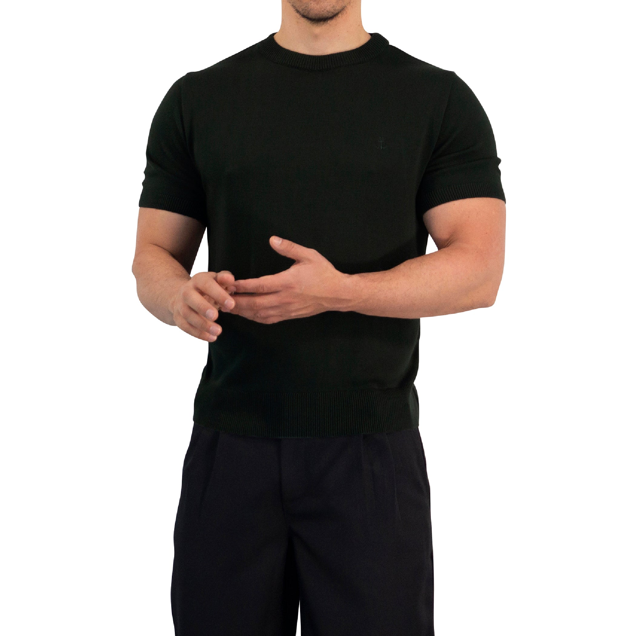 Zipped Short Sleeve Polo Full Black