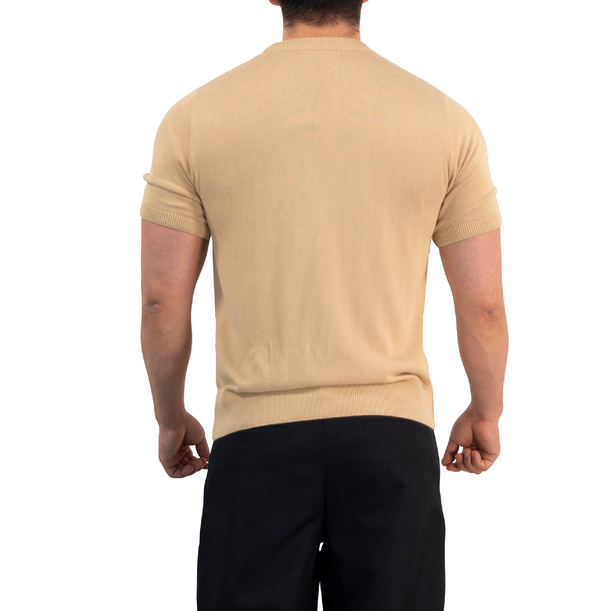 Zipped Short Sleeve Polo Full Black