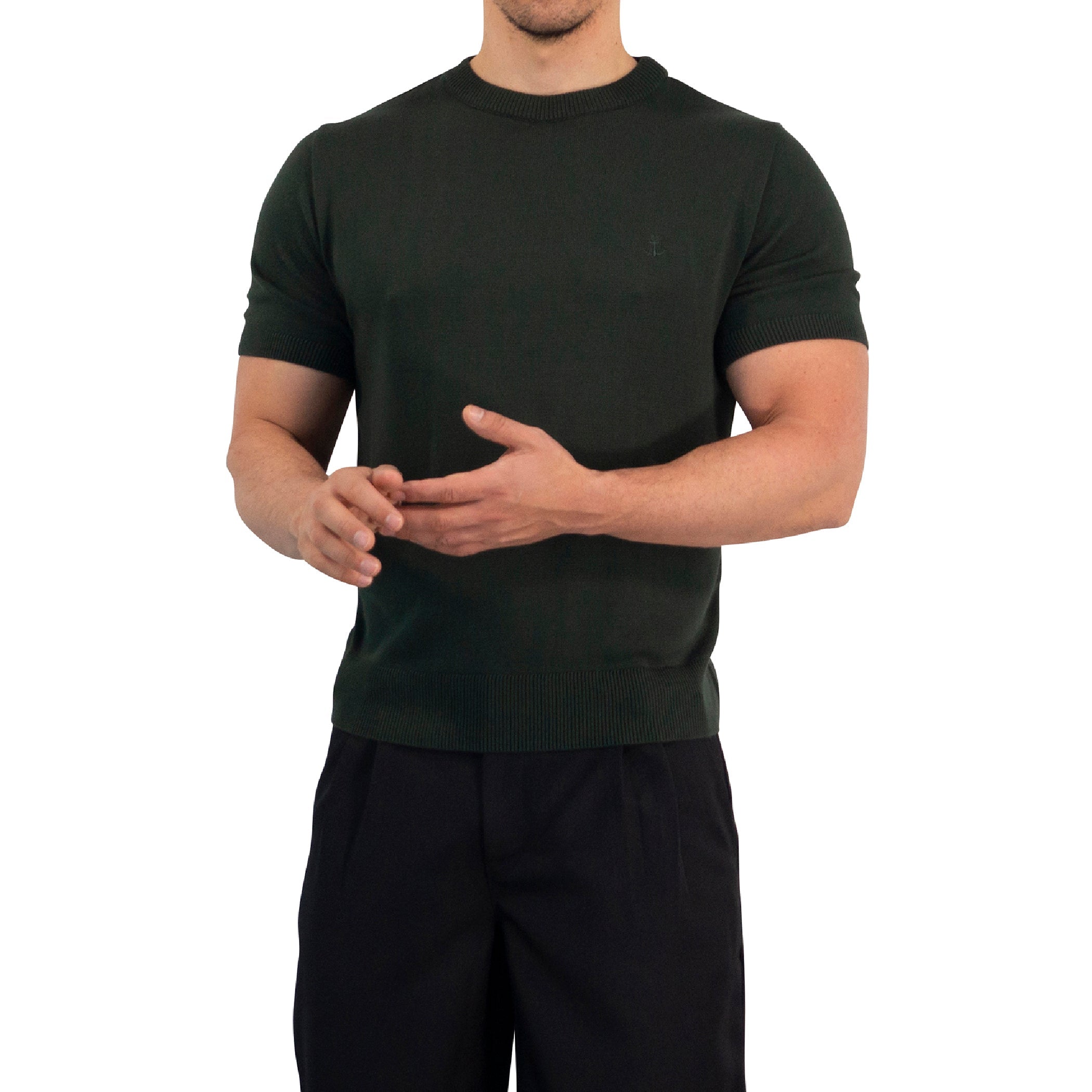 Zipped Short Sleeve Polo Full Black