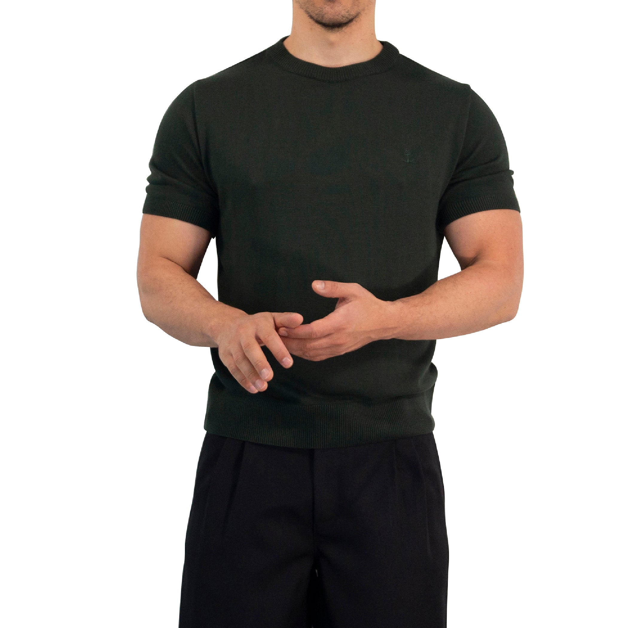 Zipped Short Sleeve Polo Full Black