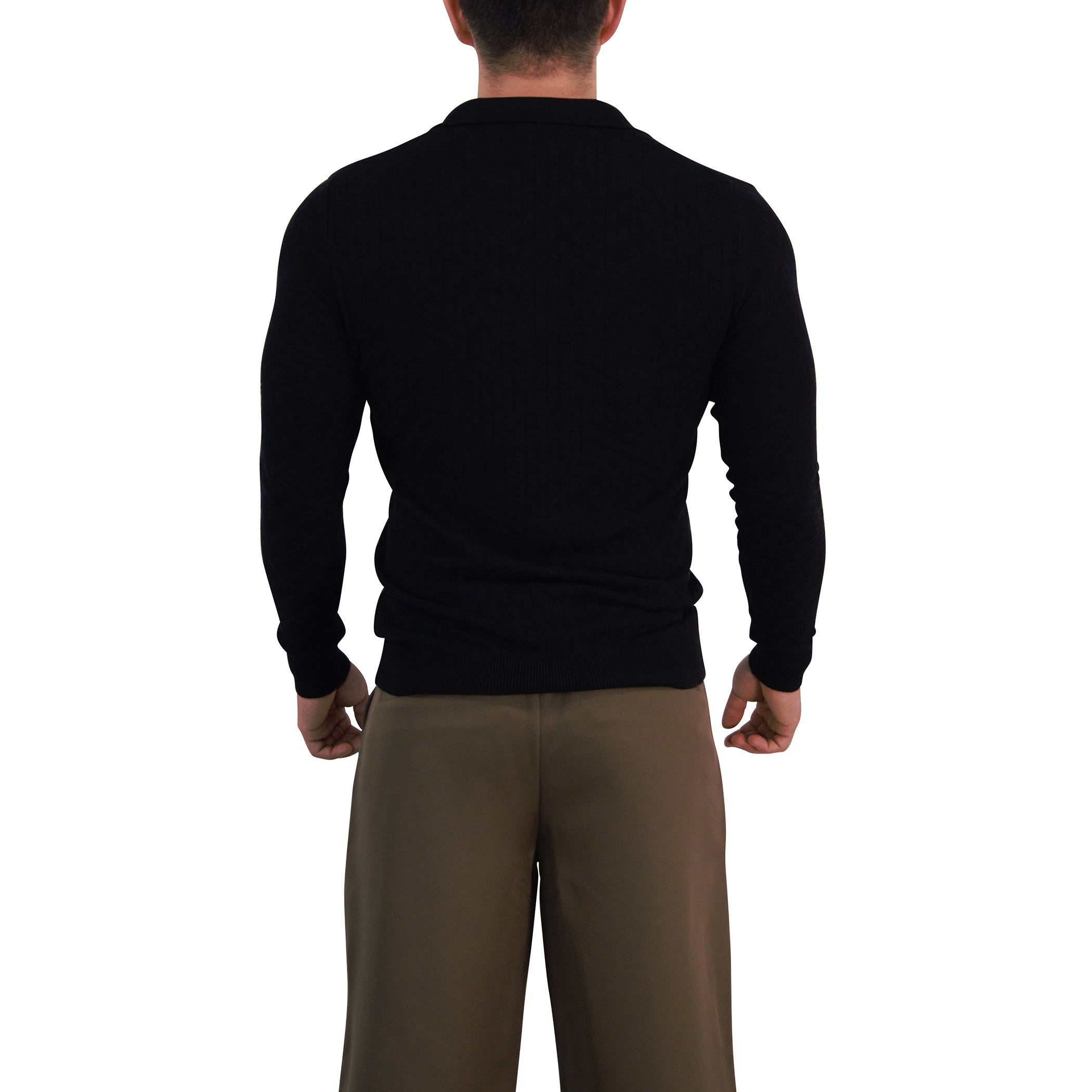 Knitted Connery Polo Manga Larga Black