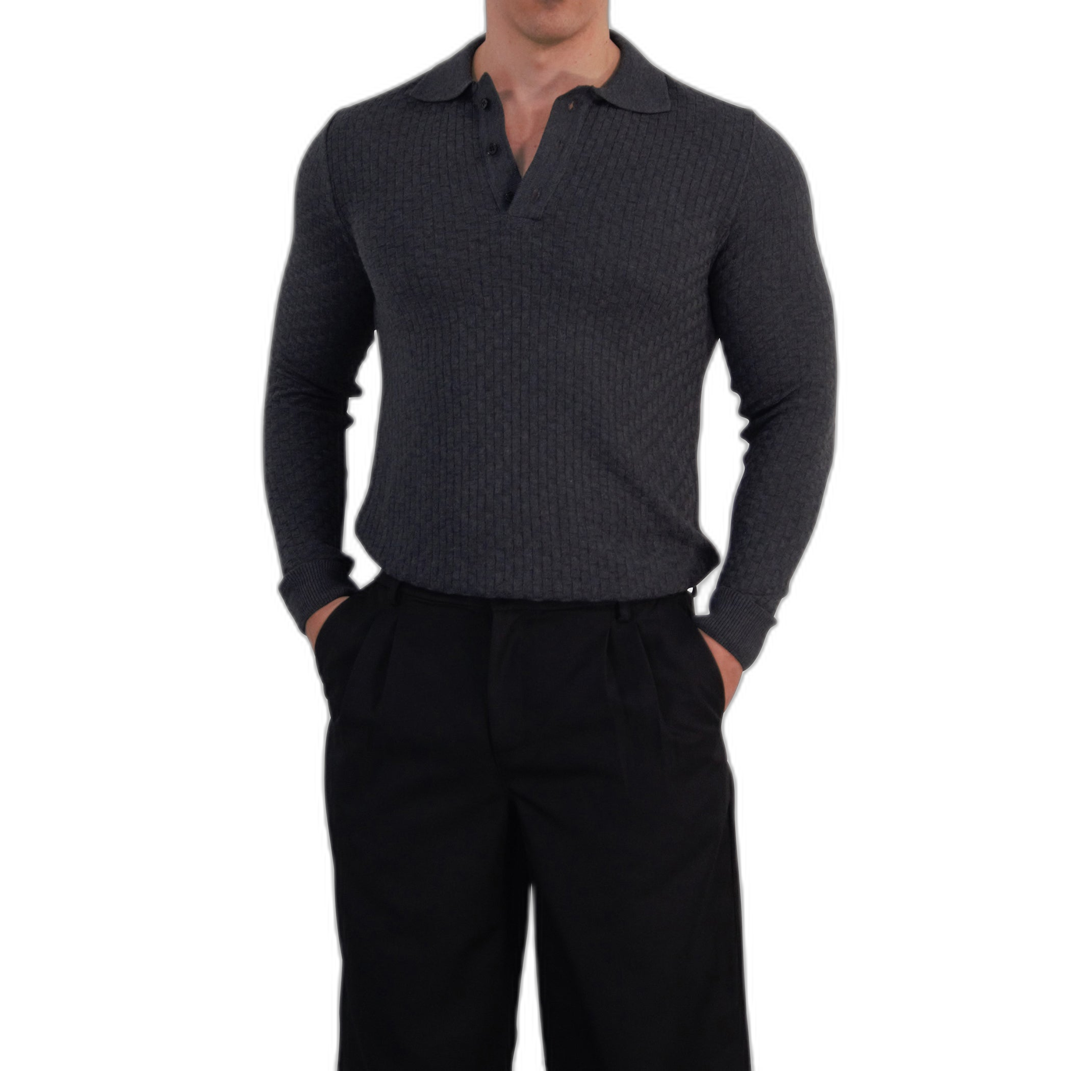 Knitted Connery Polo Manga Larga Oxford