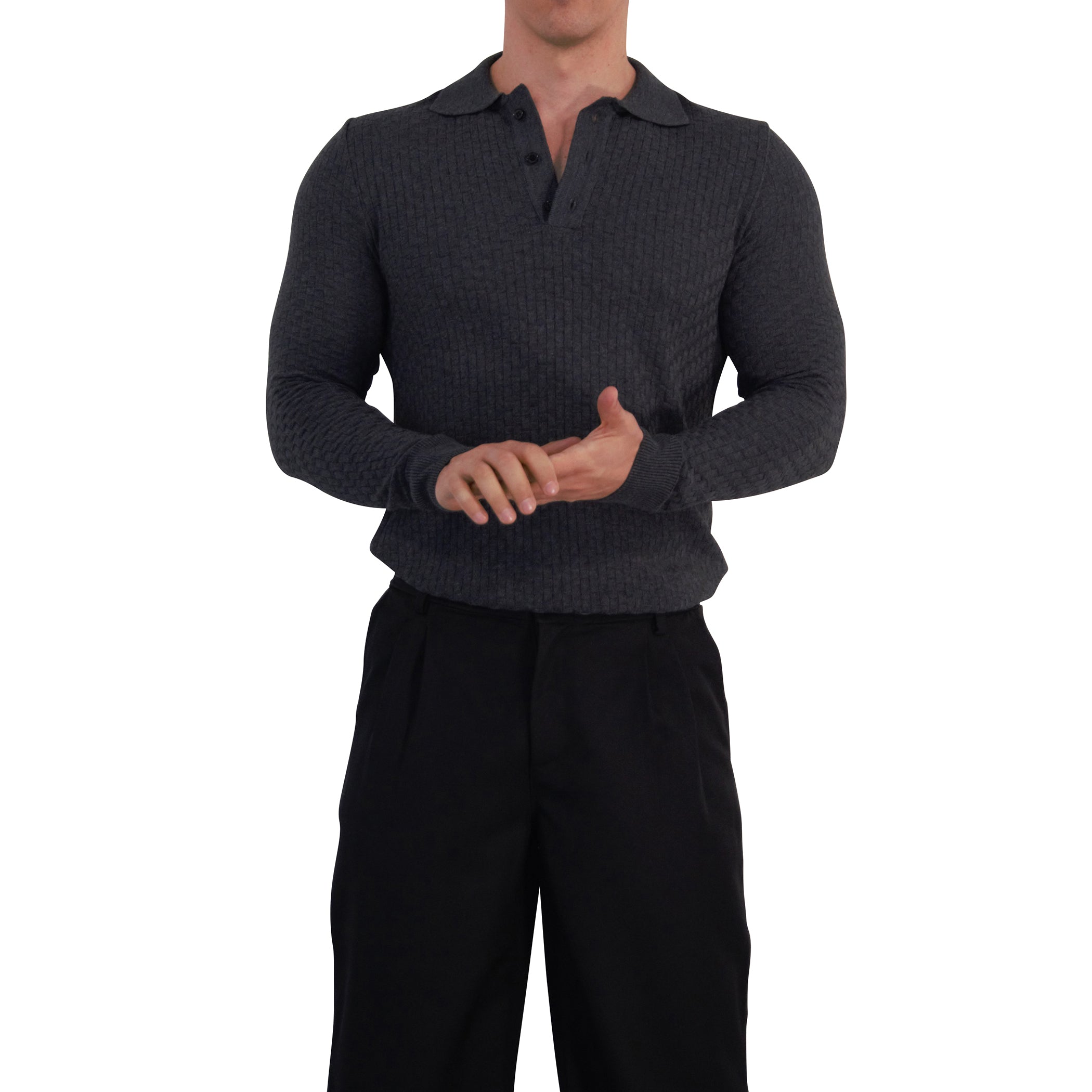 Knitted Connery Polo Manga Larga Oxford