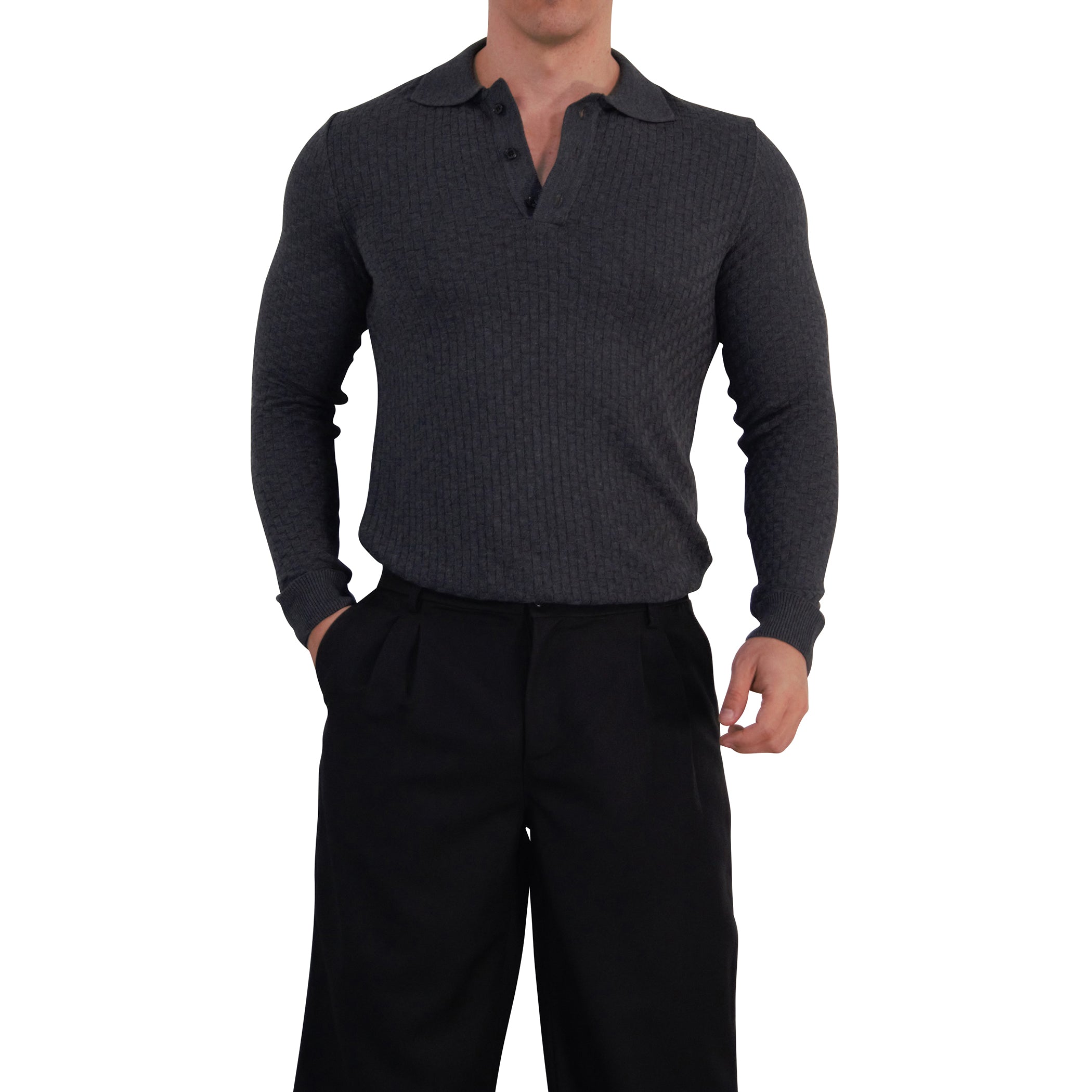 Knitted Connery Polo Manga Larga Oxford