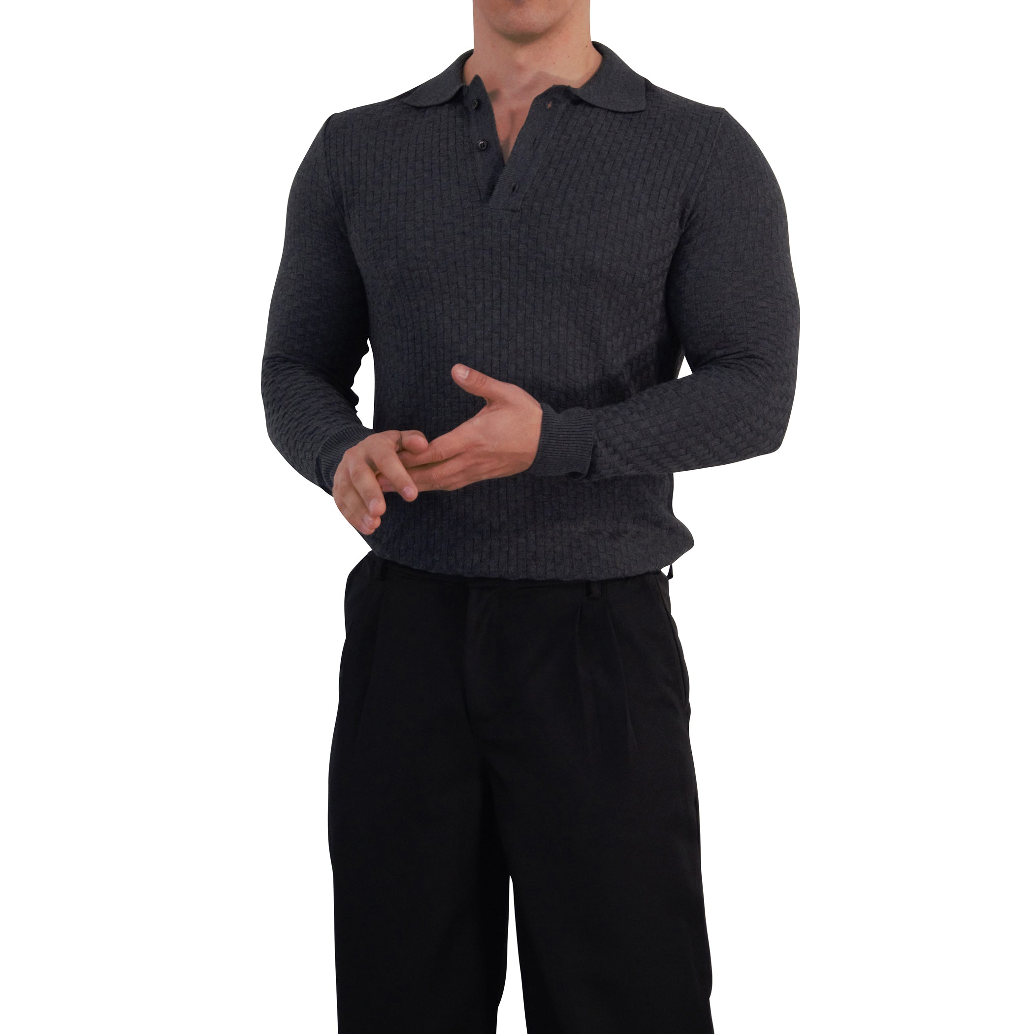 Knitted Connery Polo Manga Larga Oxford