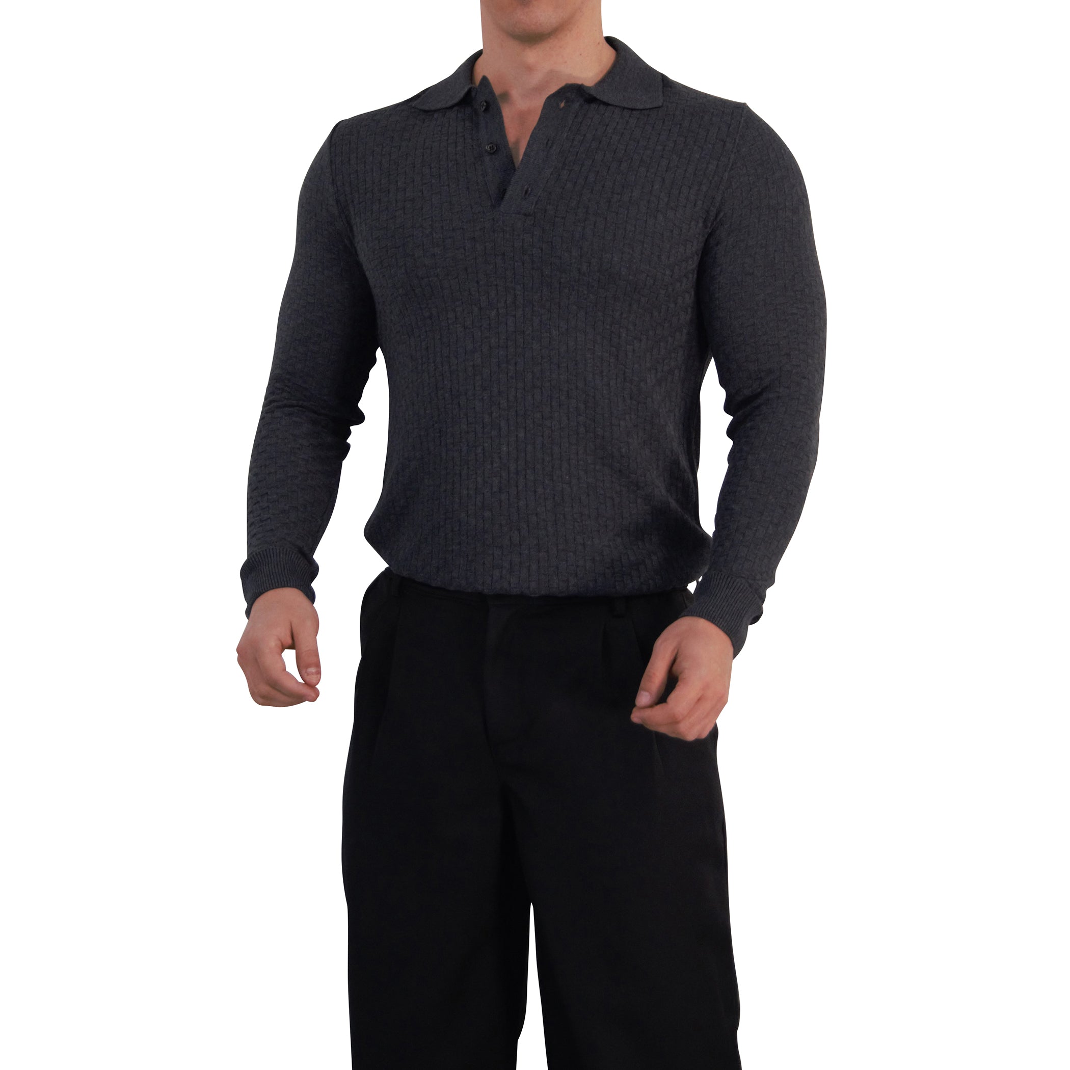 Knitted Connery Polo Manga Larga Oxford