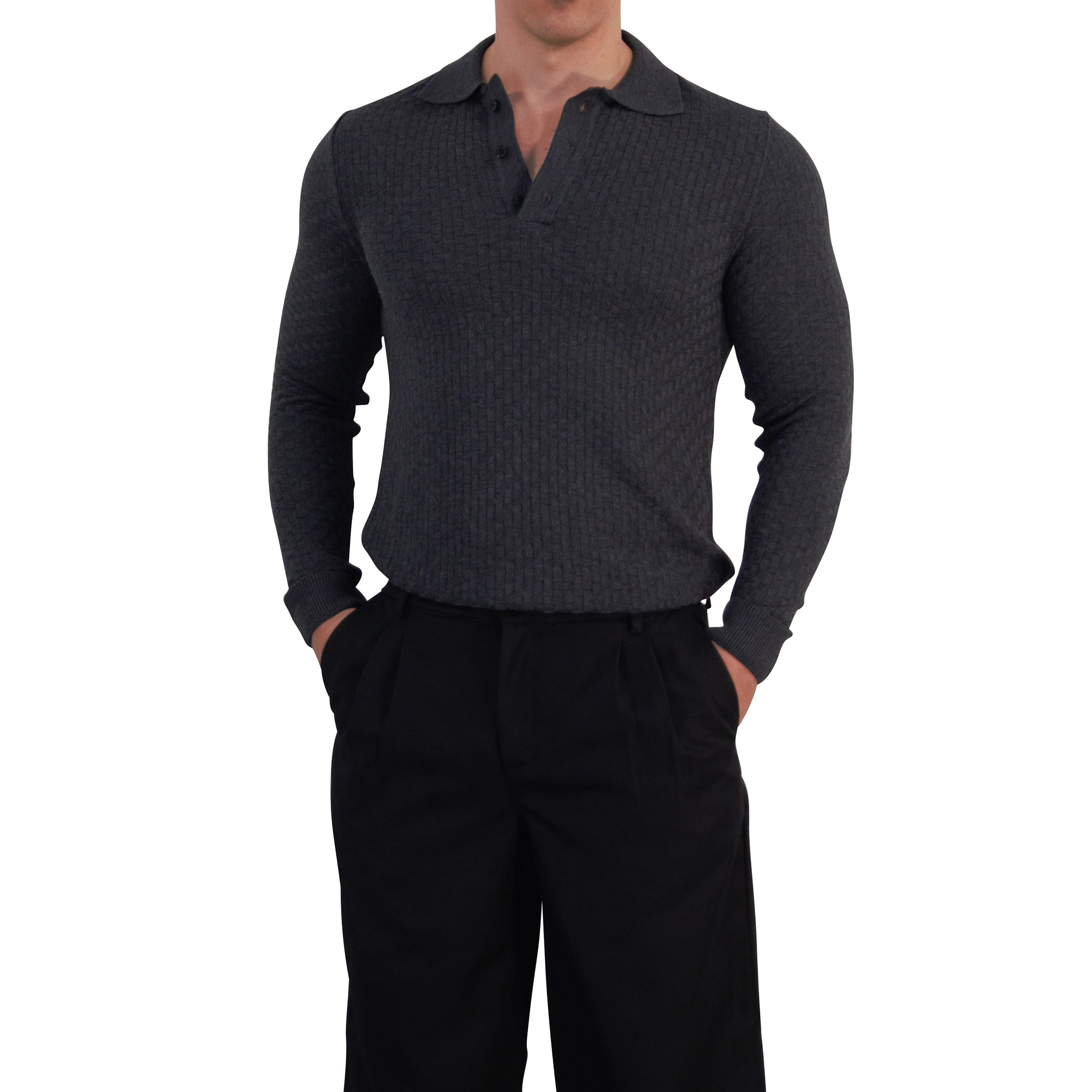 Knitted Connery Polo Manga Larga Oxford