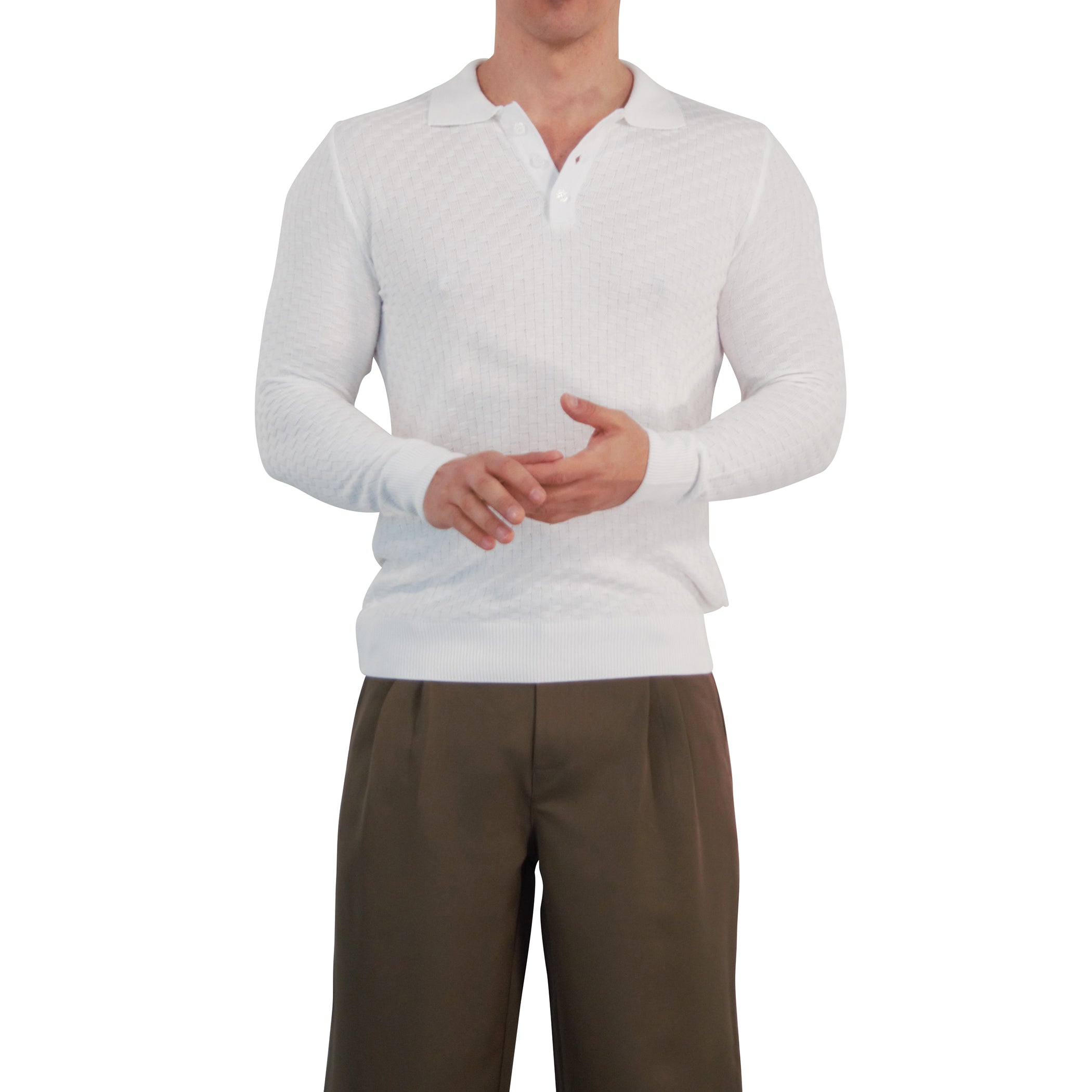 Knitted Connery Polo Manga Larga Off White