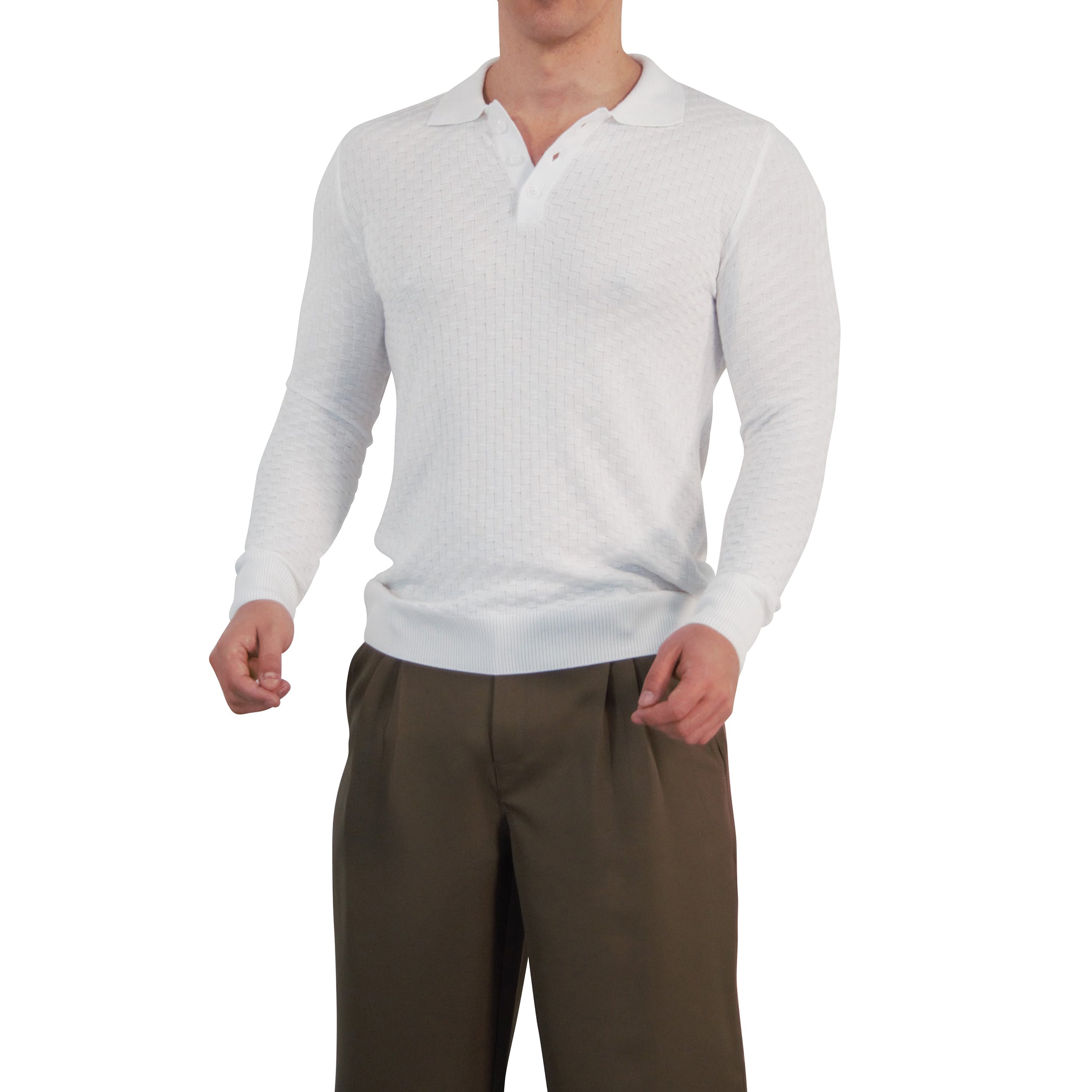 Knitted Connery Polo Manga Larga Off White