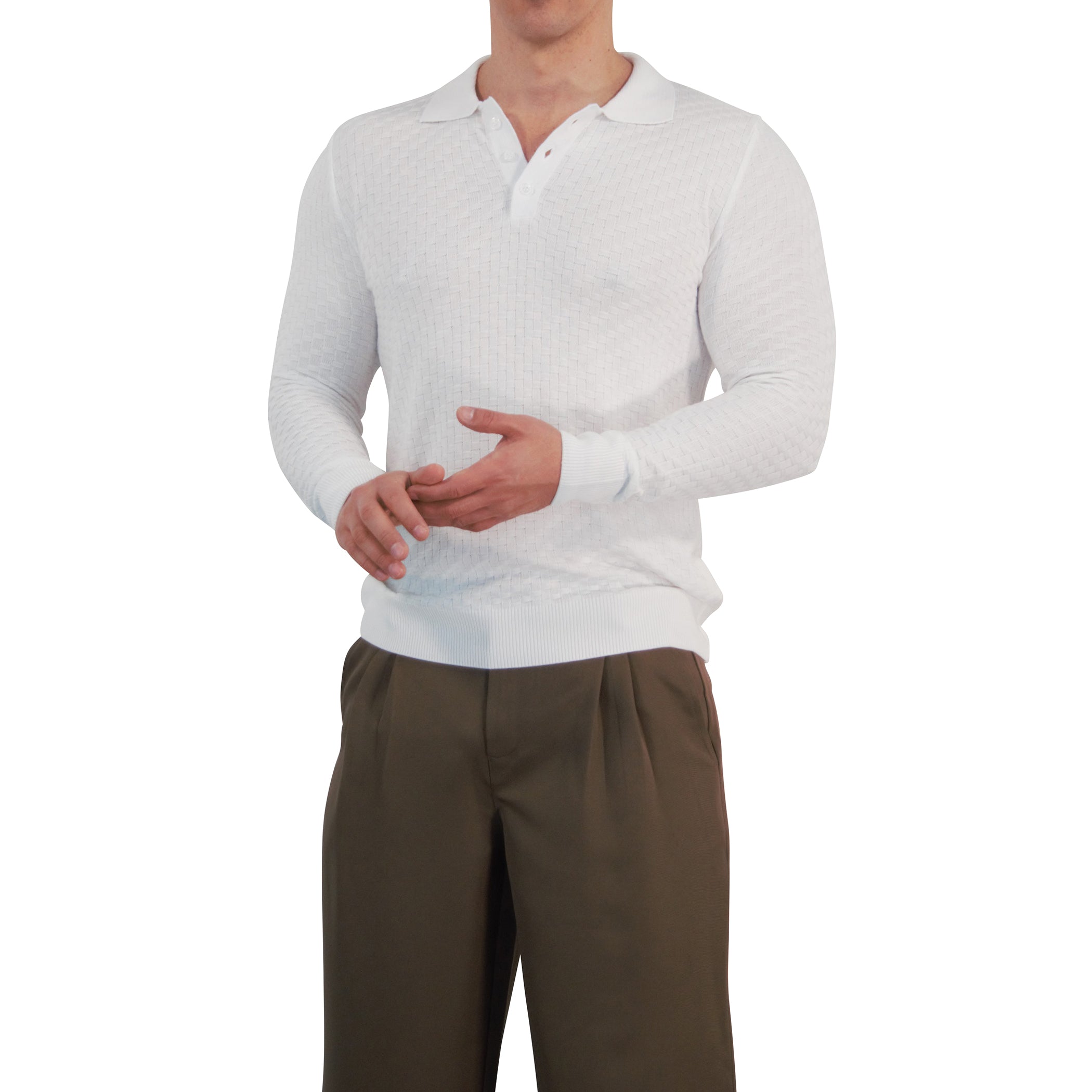 Knitted Connery Polo Manga Larga Off White