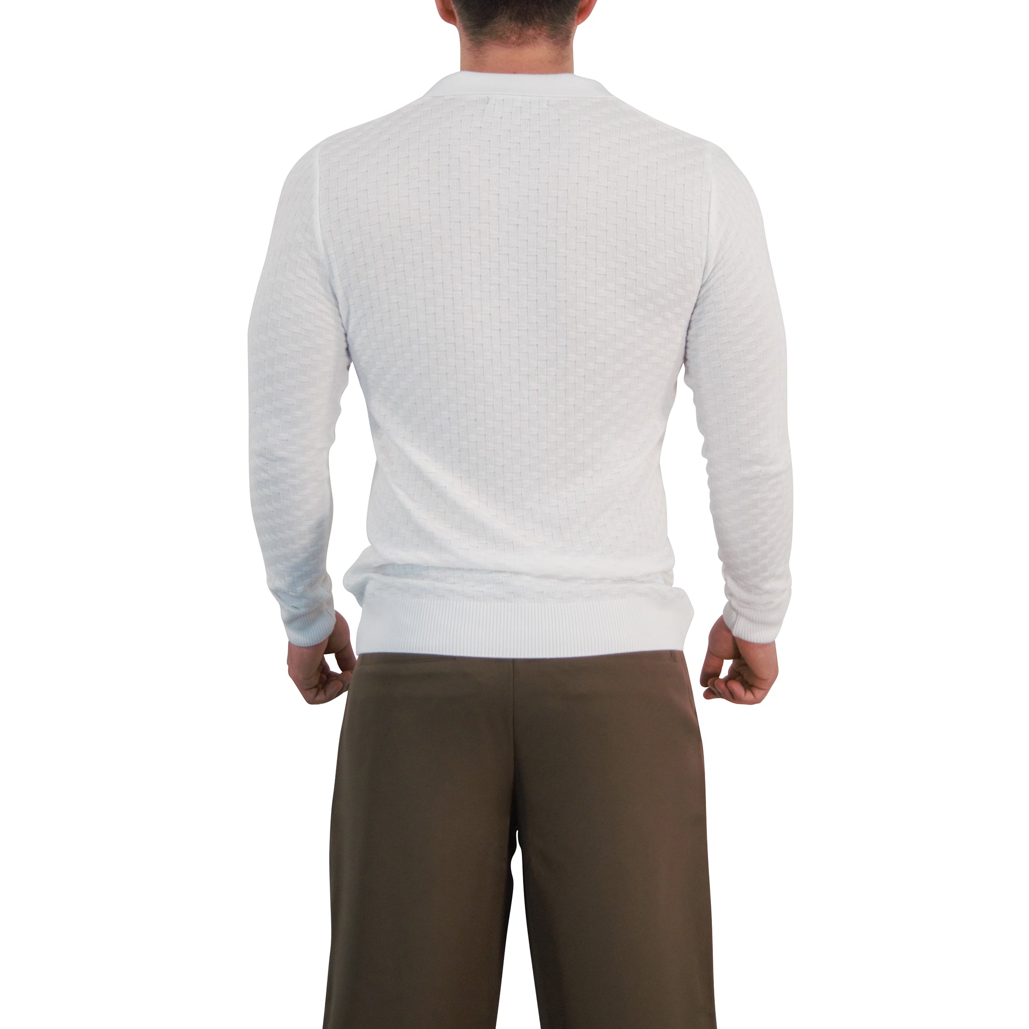 Knitted Connery Polo Manga Larga Off White