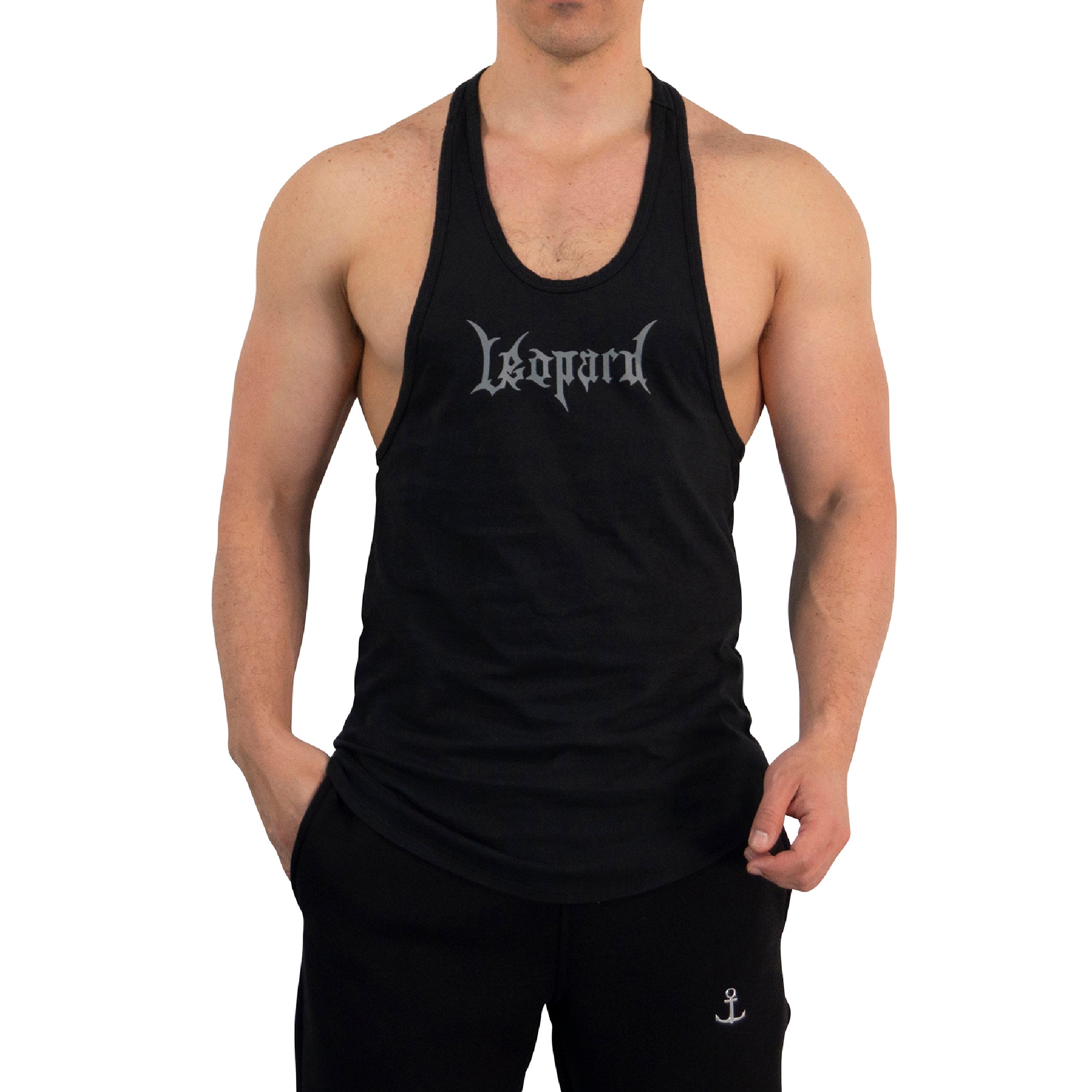 Playera Stringer Tank Dark Series Leopard Pigment Black