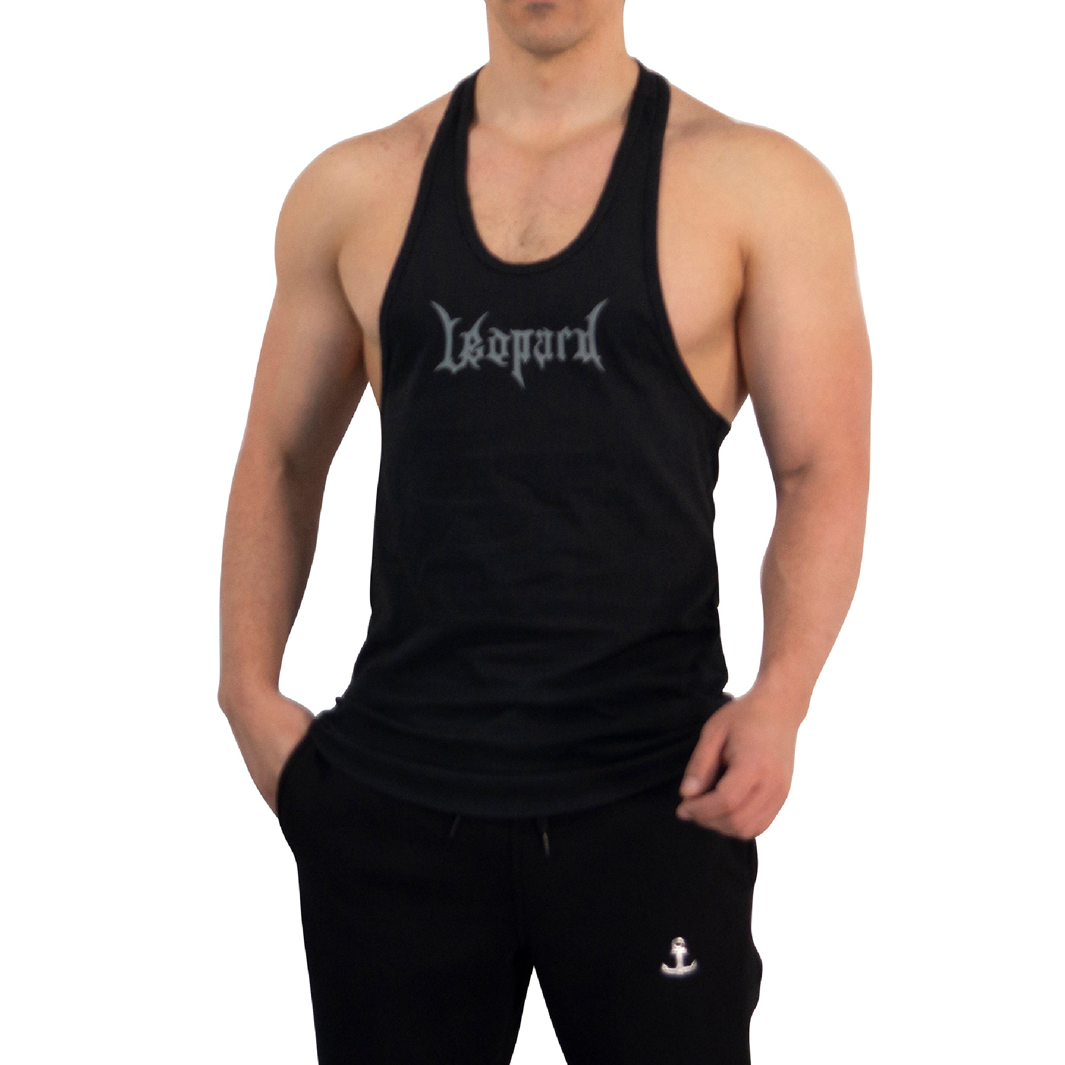 Playera Stringer Tank Dark Series Leopard Pigment Black