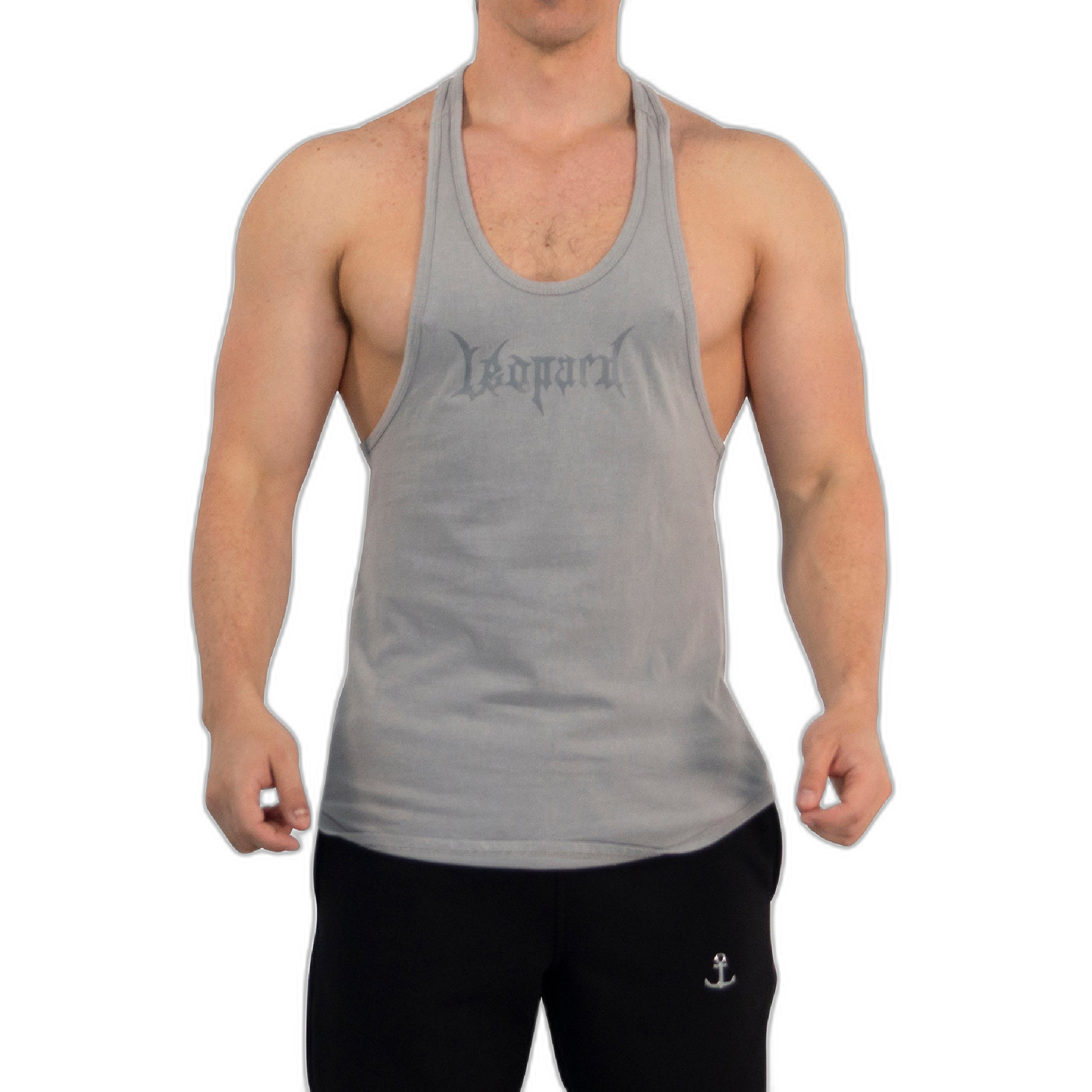 Playera Stringer Tank Dark Series Leopard Pigment Light Gray