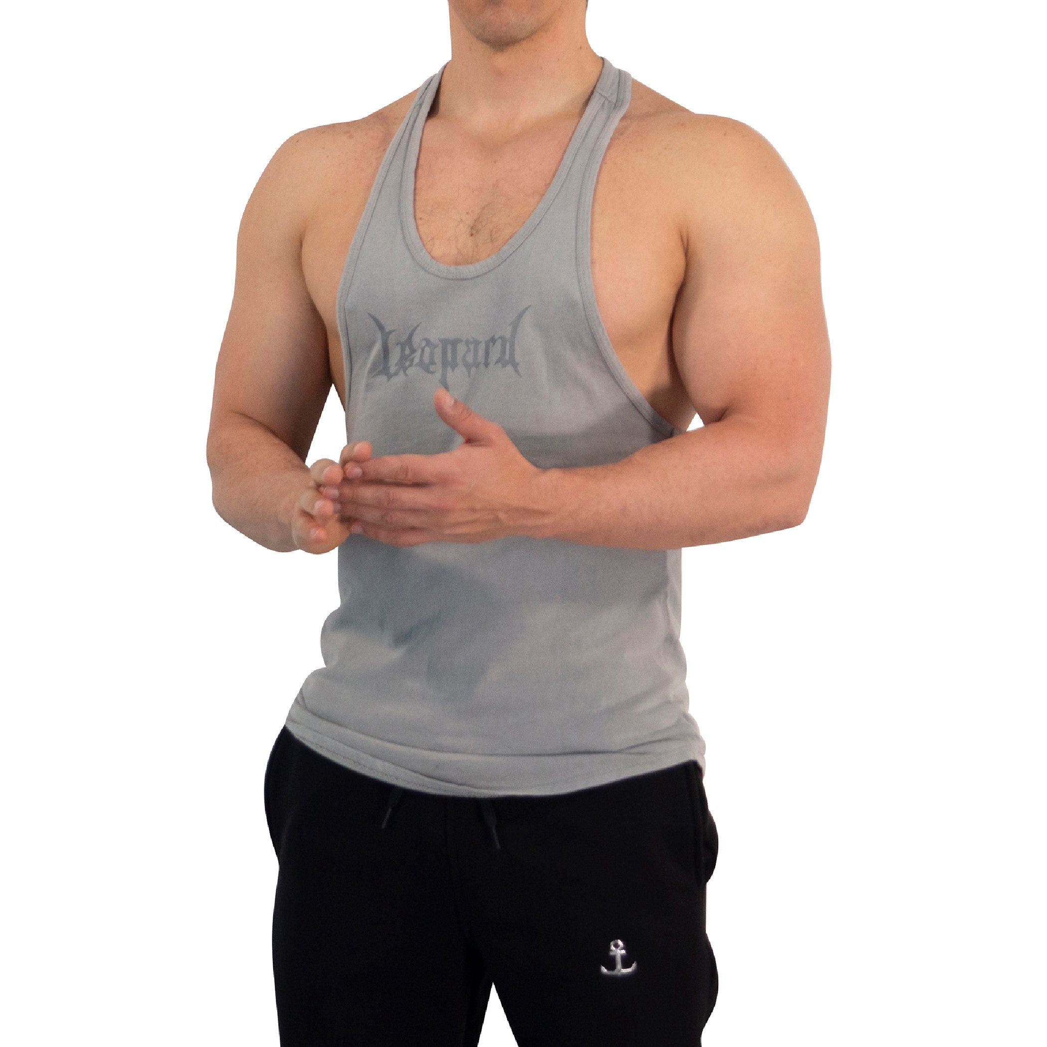 Playera Stringer Tank Dark Series Leopard Pigment Light Gray