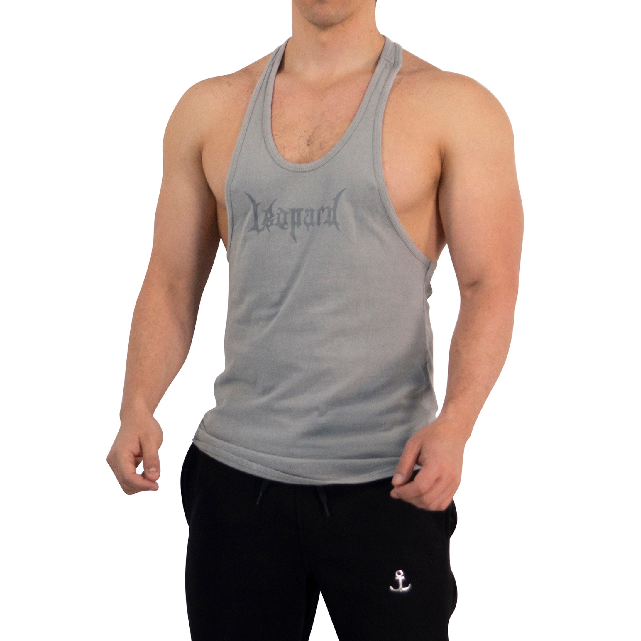 Playera Stringer Tank Dark Series Leopard Pigment Light Gray