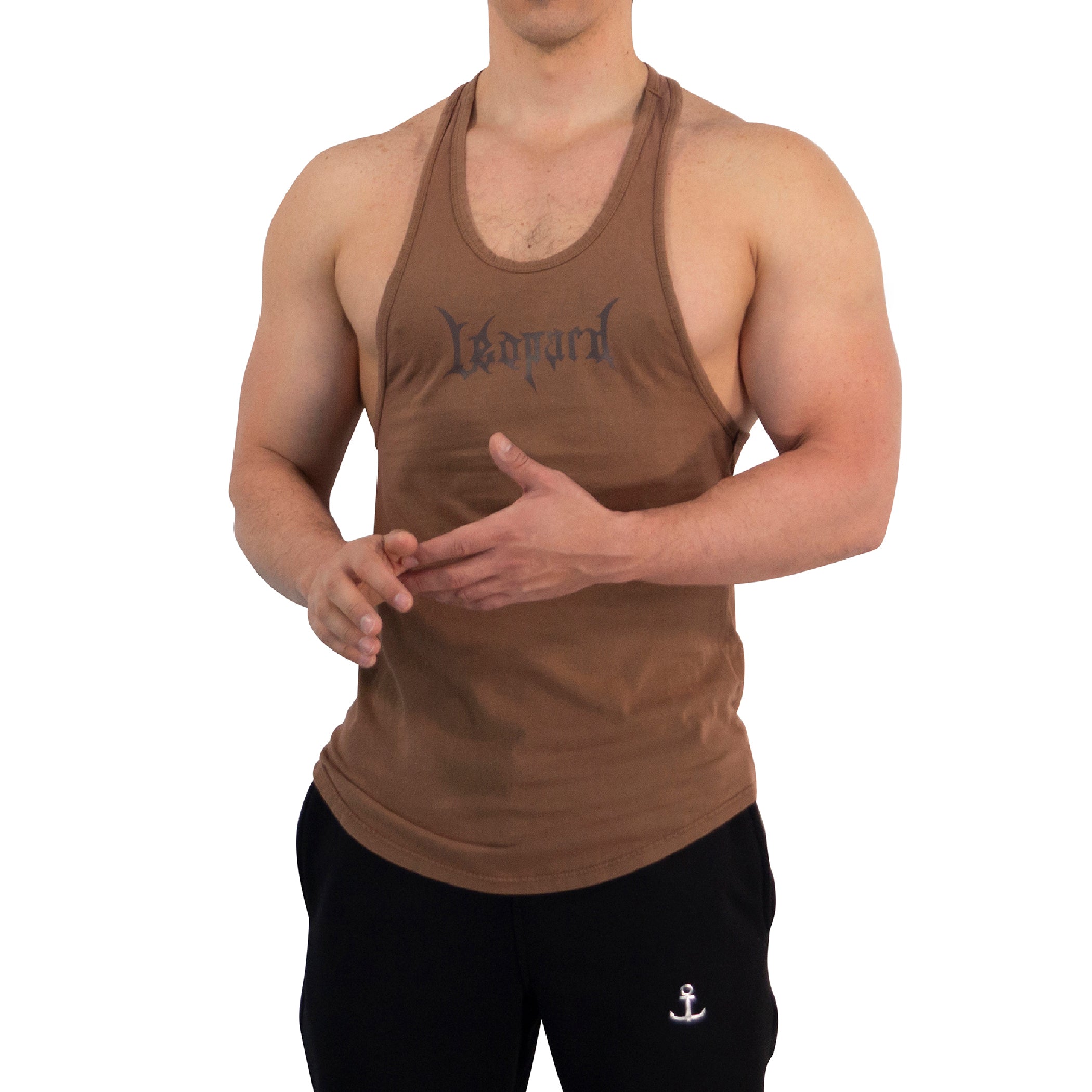 Playera Stringer Tank Dark Series Leopard Pigment Brown